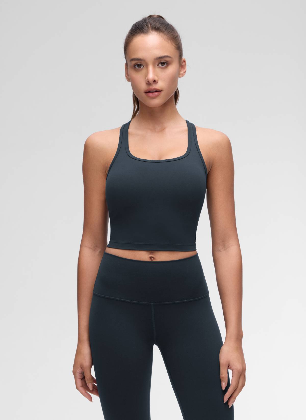 CRZ YOGA Yoga Wanita Sokongan rendah Butterluxe Bra Leher Serong Y-Back True Navy