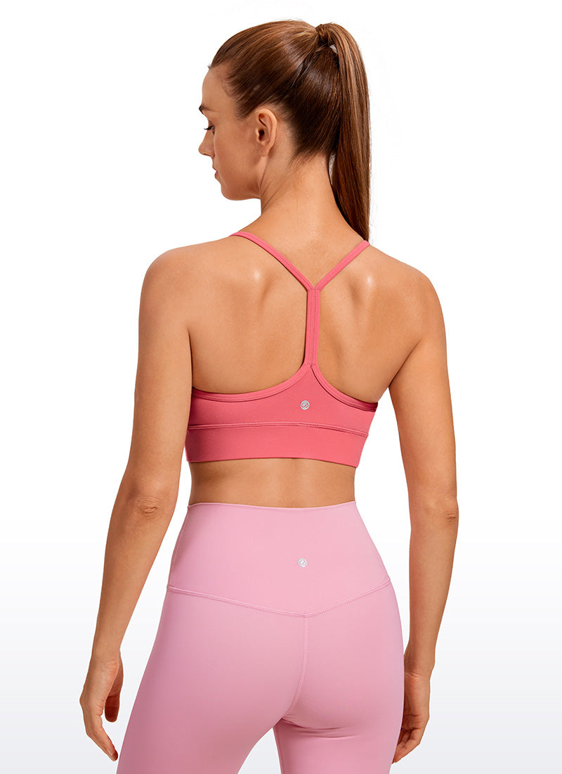 Bra Panjang Sokongan Ringan Yoga Wanita CRZ YOGA Butterluxe Belakang-Y Raspberry Sorbet