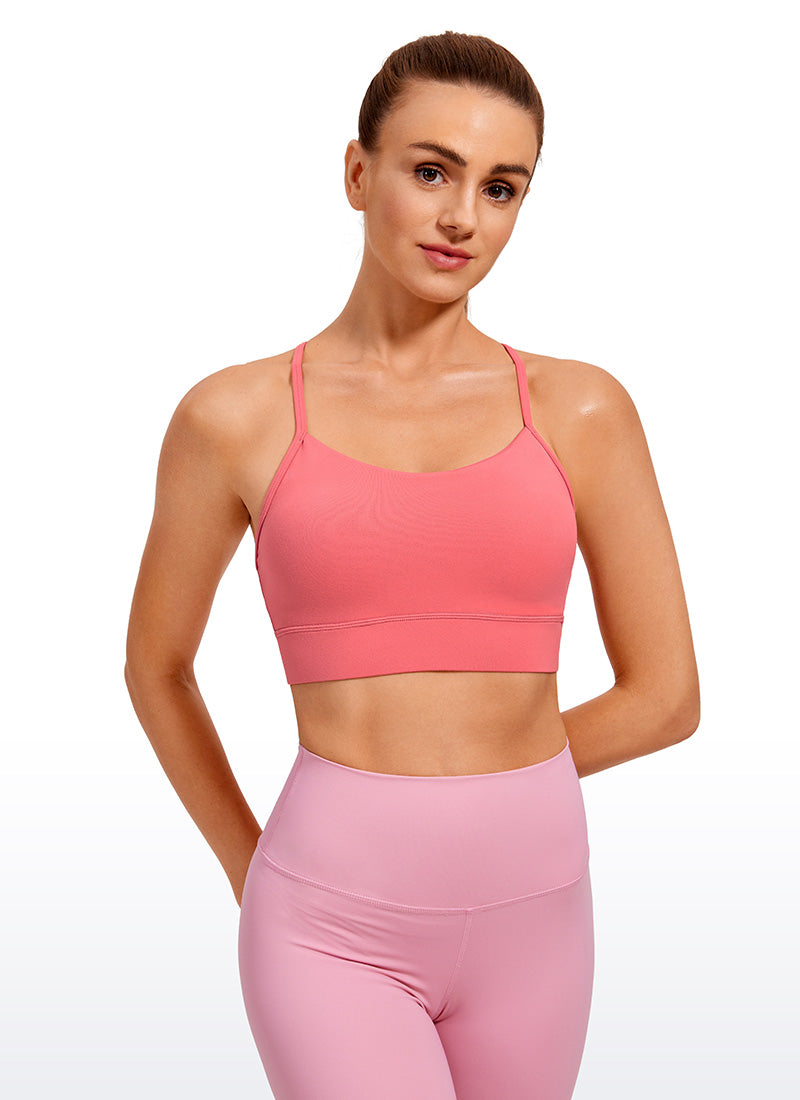 Bra Panjang Sokongan Ringan Yoga Wanita CRZ YOGA Butterluxe Belakang-Y Raspberry Sorbet