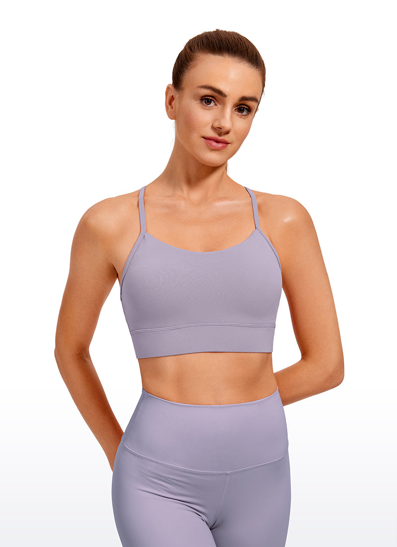 Bra Sokongan Ringan Yoga Butterluxe Panjang Belakang Y Lavender Mist Wanita CRZ YOGA