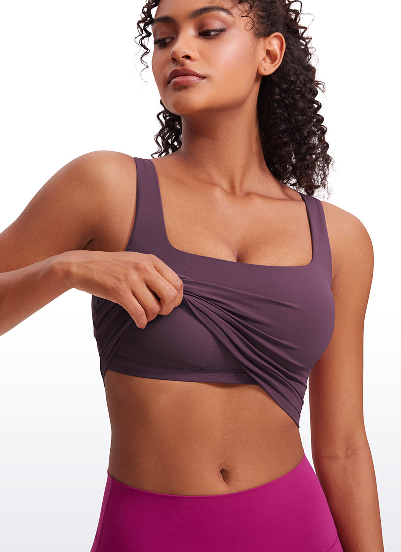 Bra Labuh Impak Rendah Yoga Leher Segi Empat Butterluxe Wanita CRZ YOGA Grape Thistle Purple
