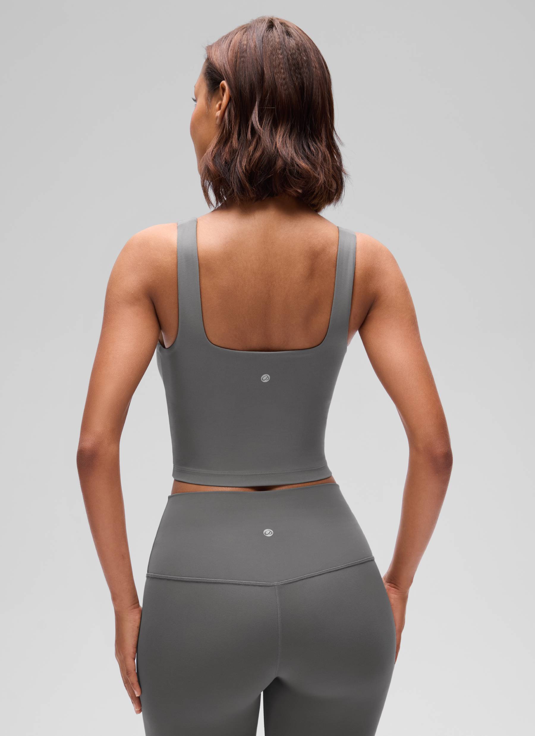 CRZ YOGA Yoga Wanita Impak Rendah Butterluxe Bra Garis Panjang Leher Segi Empat Kelabu Abu