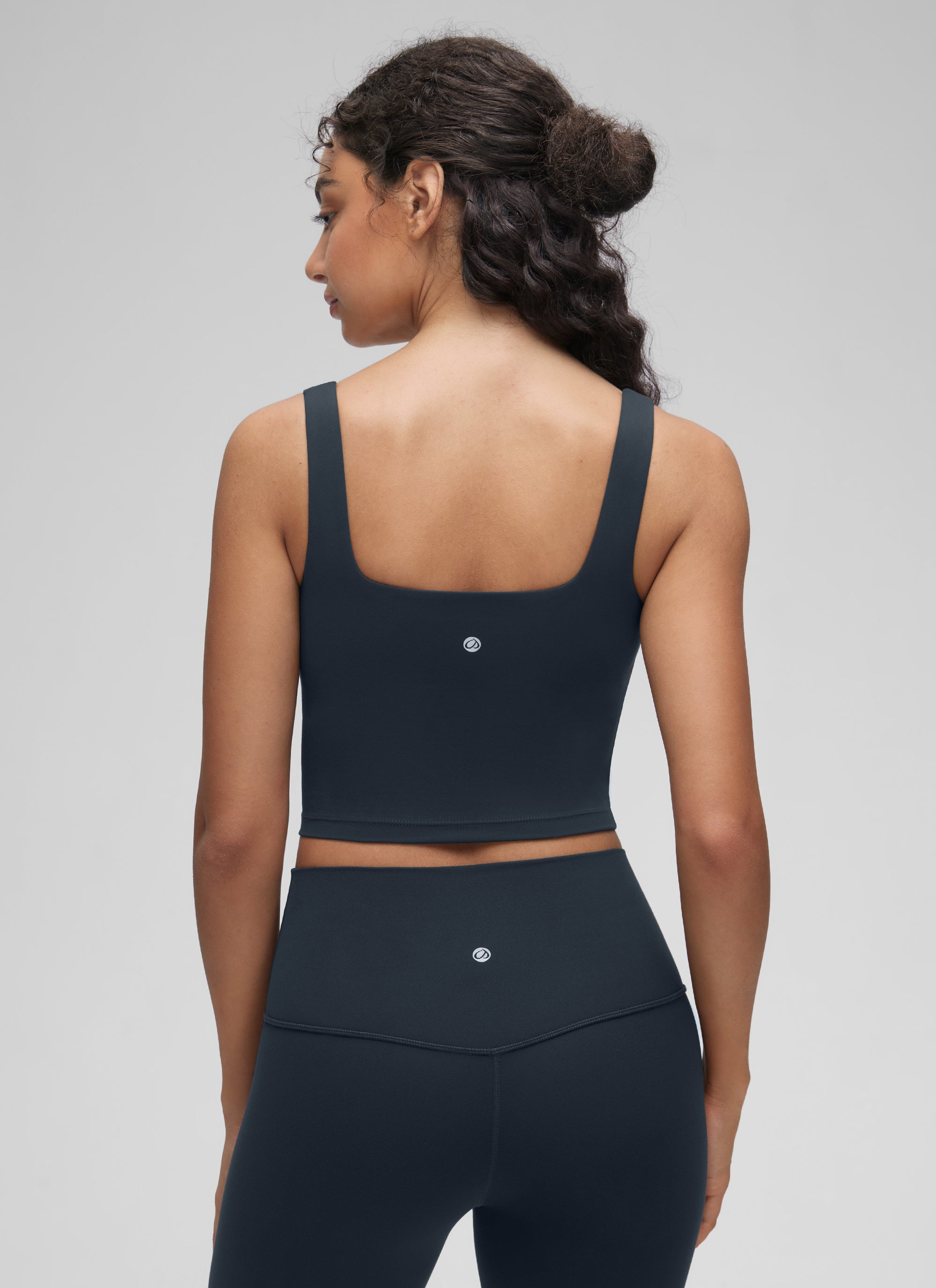 CRZ YOGA Yoga Wanita Impak Rendah Butterluxe Bra Garis Panjang Leher Segi Empat Warna Biru Tulen