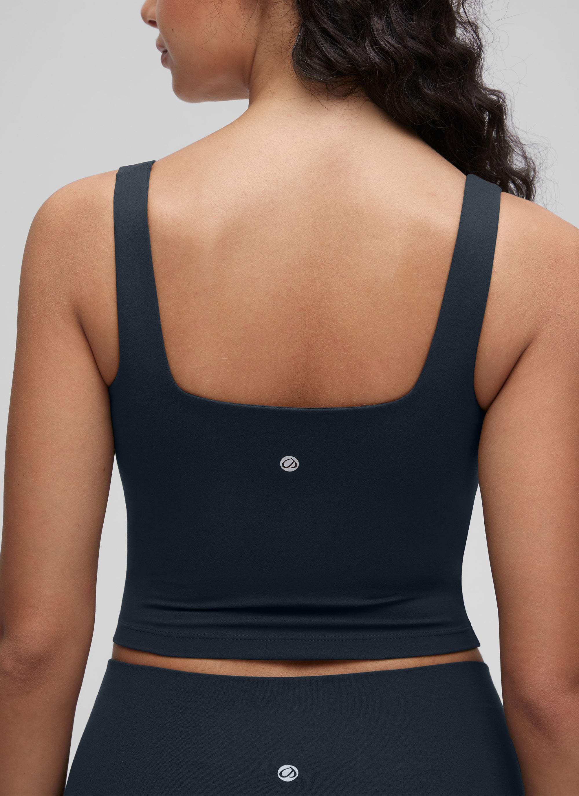 CRZ YOGA Yoga Wanita Impak Rendah Butterluxe Bra Garis Panjang Leher Segi Empat Warna Biru Tulen