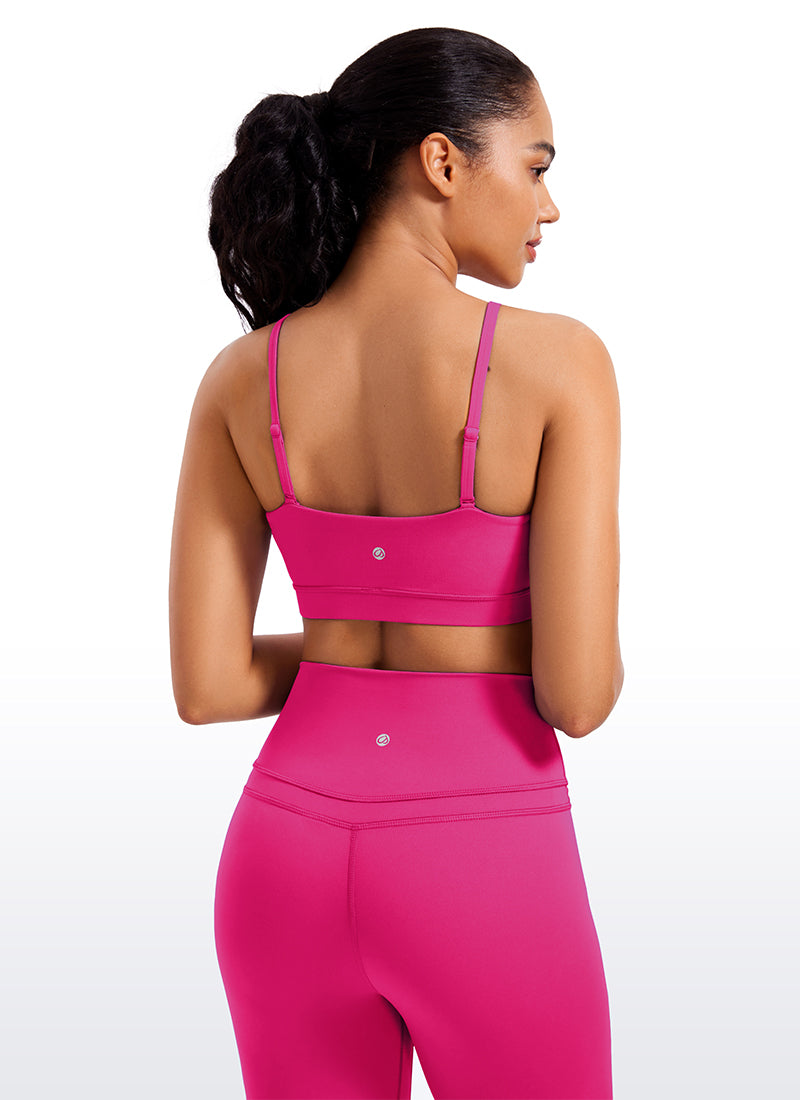 CRZ YOGA Bra Sukan Bertali Halus Spageti Boleh Laras Butterluxe Wanita Merah Jambu Granita