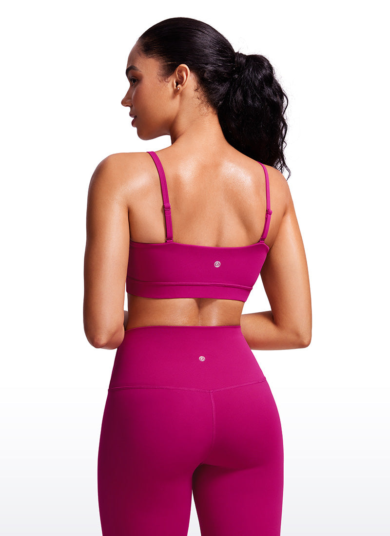 CRZ YOGA Bra Sukan Bertali Halus Spageti Boleh Laras Butterluxe Wanita Ungu Magenta