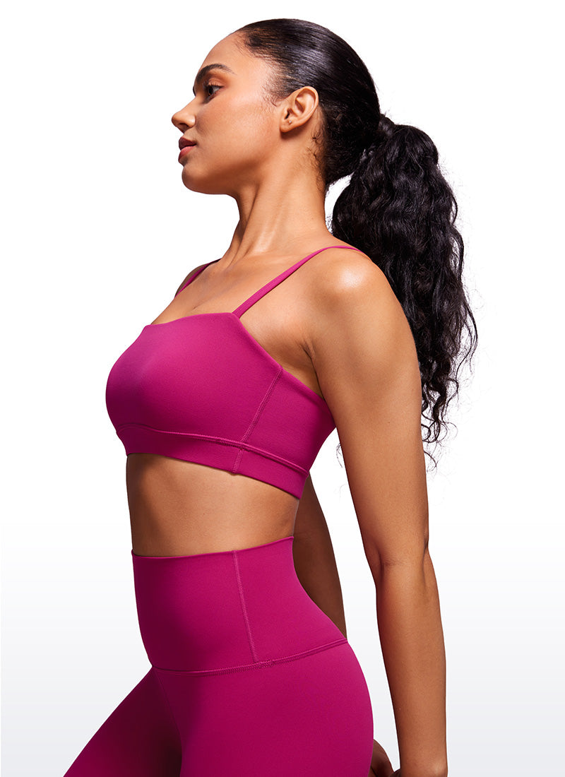 CRZ YOGA Bra Sukan Bertali Halus Spageti Boleh Laras Butterluxe Wanita Ungu Magenta