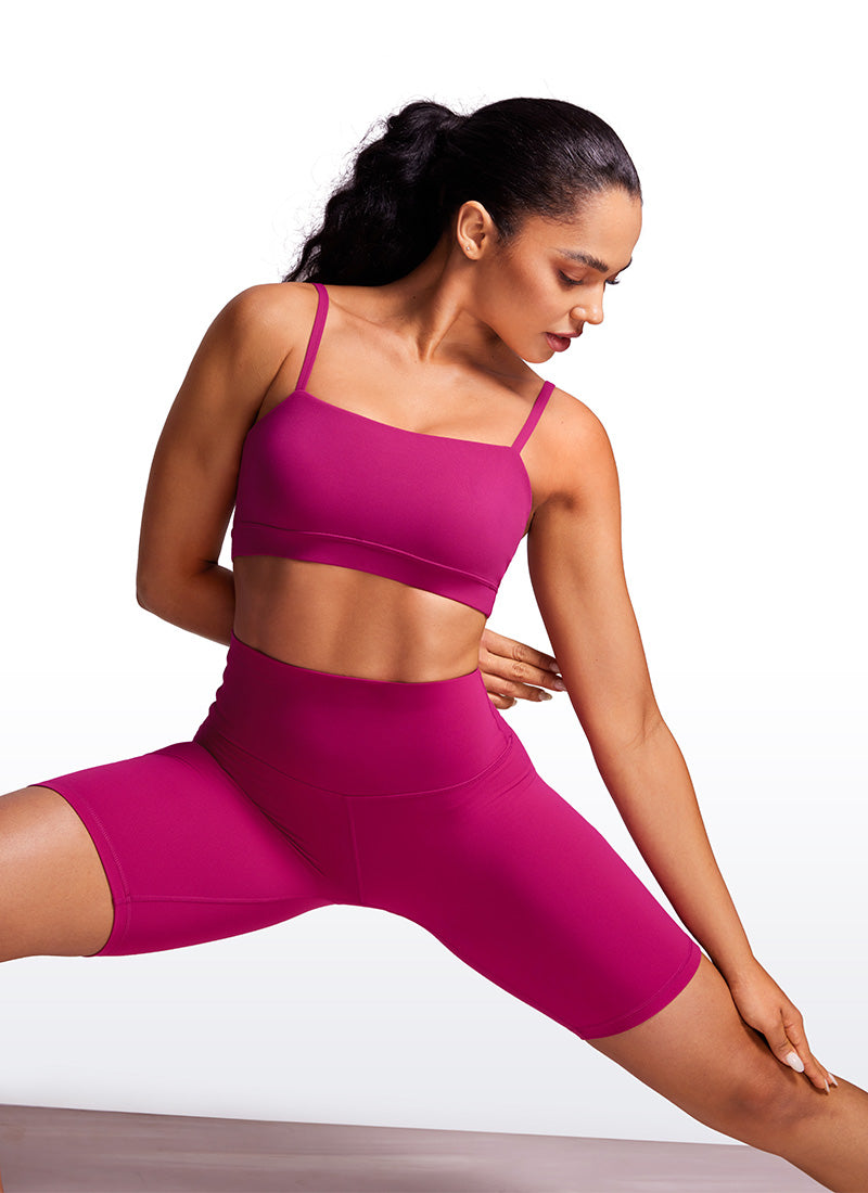 CRZ YOGA Bra Sukan Bertali Halus Spageti Boleh Laras Butterluxe Wanita Ungu Magenta