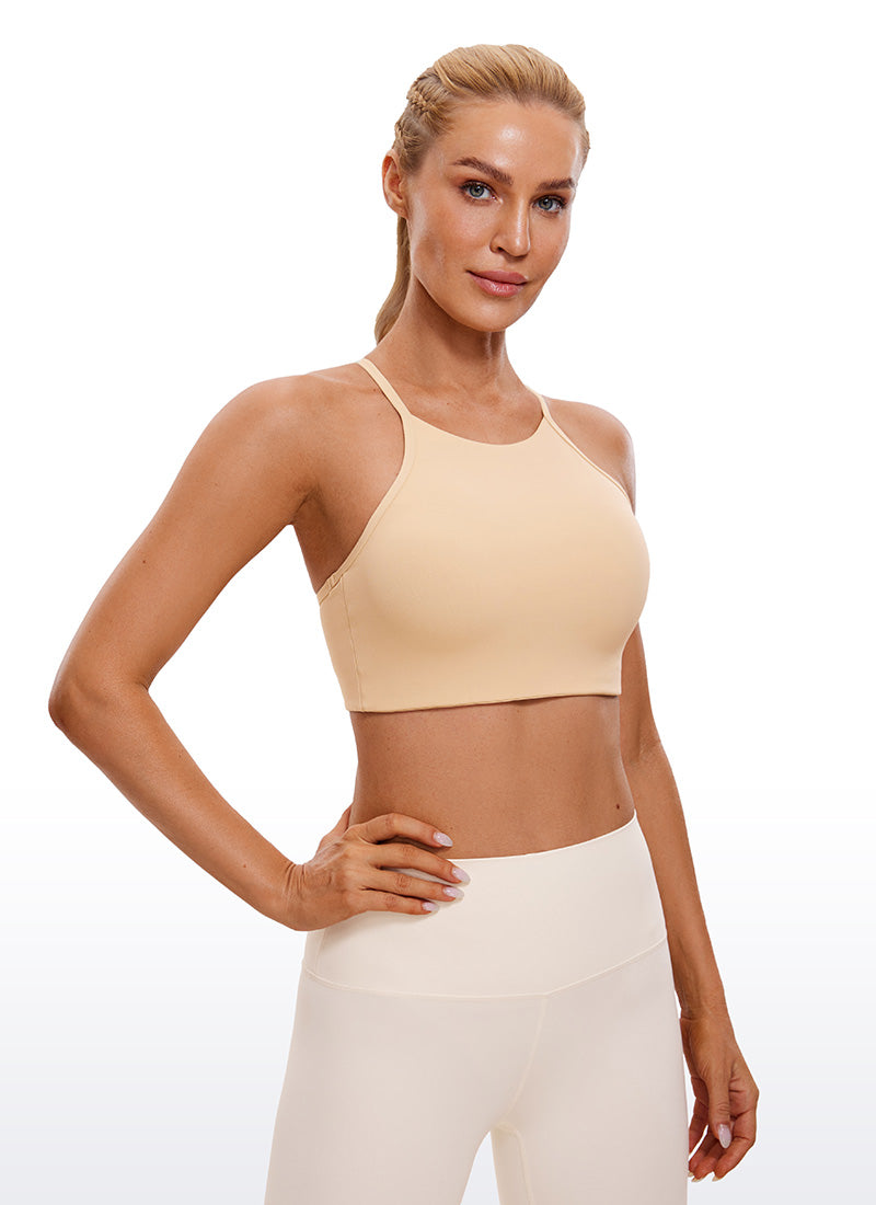 Bra Sukan Belakang Lumba-rumba Y Leher Tinggi Tali Nipis Butterluxe Wanita CRZ YOGA Tan Milkshake