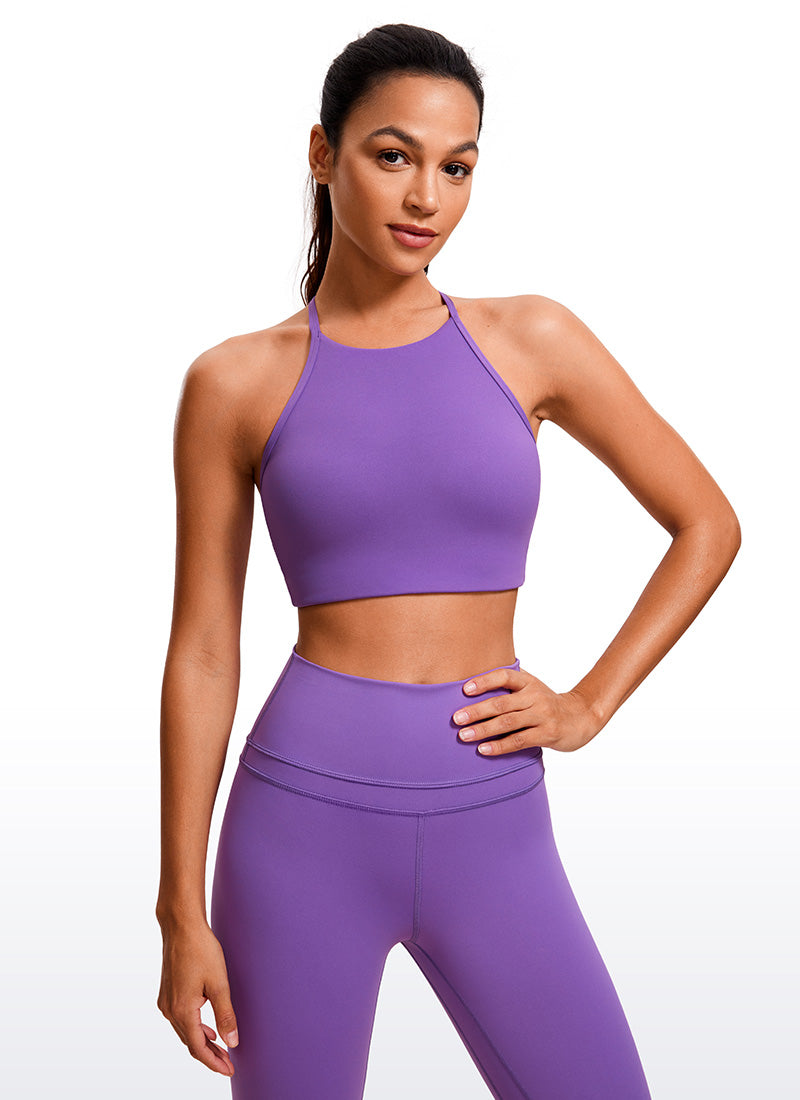 CRZ YOGA Butterluxe Bra Sukan Leher Tinggi Y Racerback Wanita Tali Nipis Royal Lilac