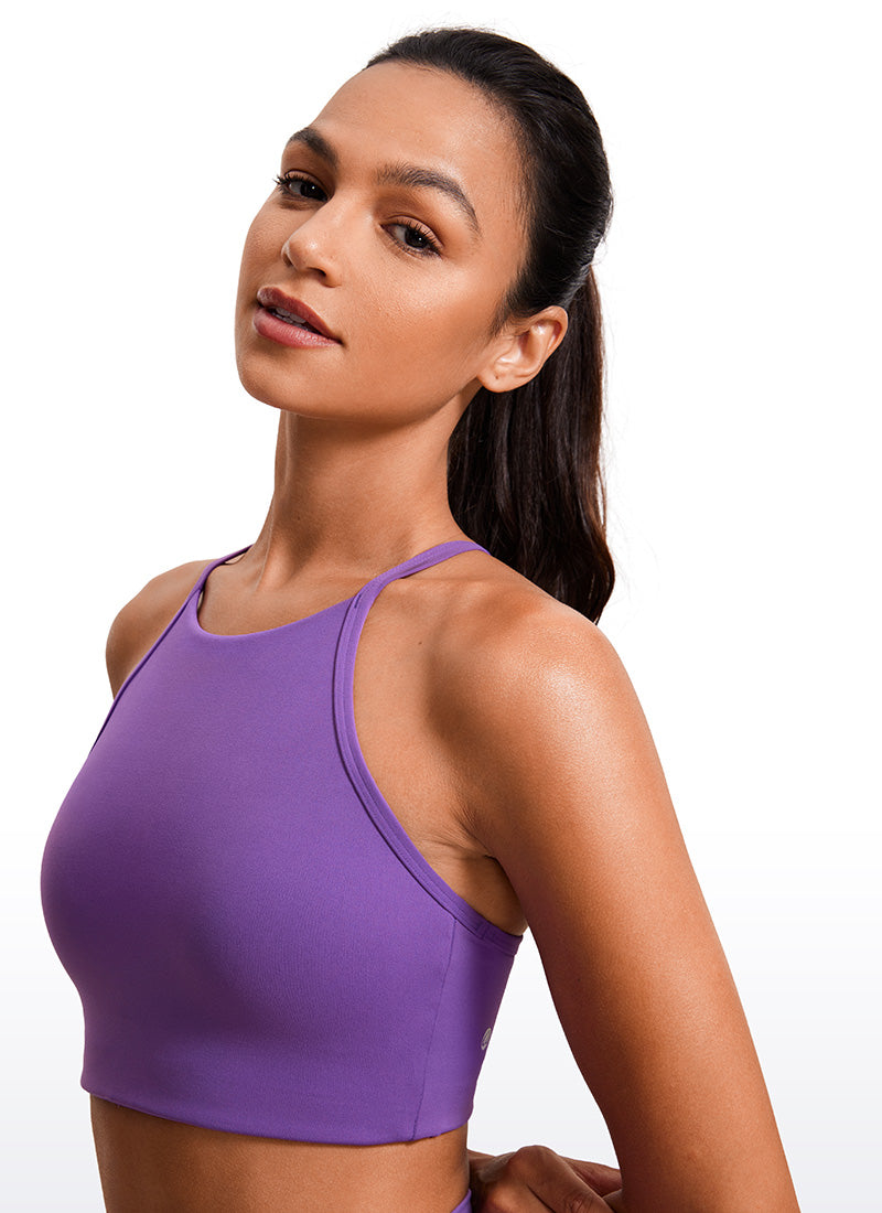 CRZ YOGA Butterluxe Bra Sukan Leher Tinggi Y Racerback Wanita Tali Nipis Royal Lilac