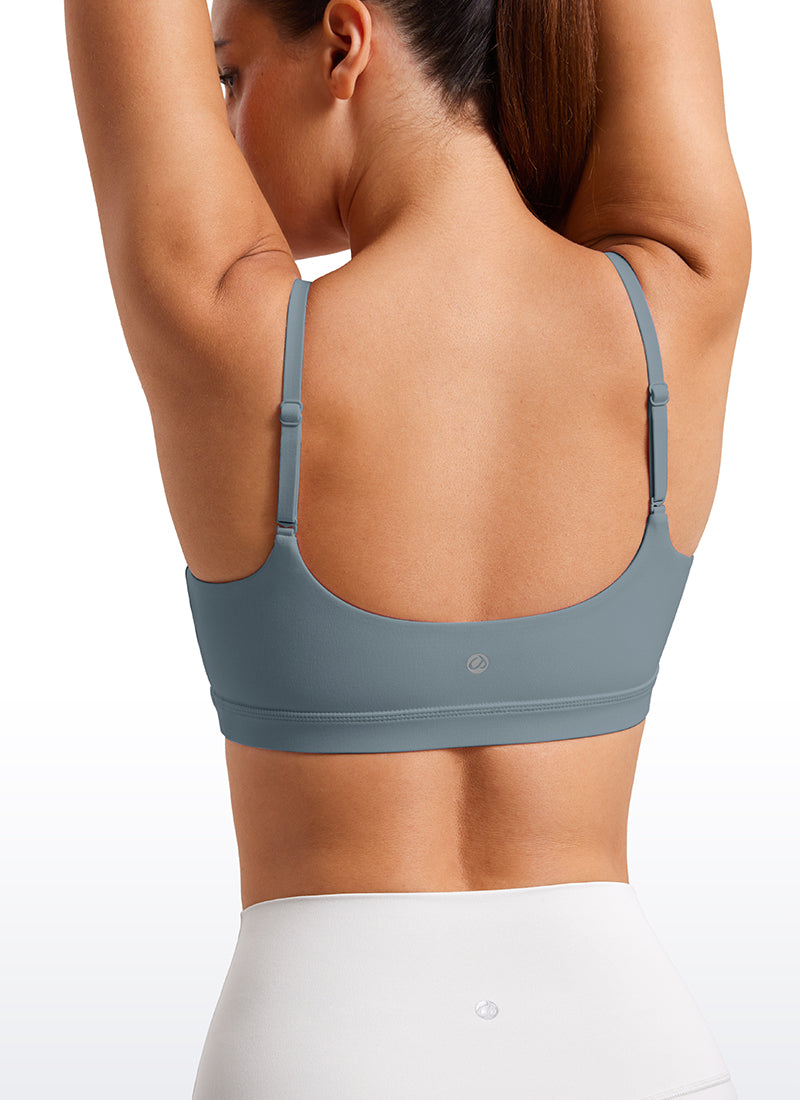 CRZ YOGA Wanita Butterluxe Bra Leher Senduk Tali Spageti Boleh Laras Biru Belgium