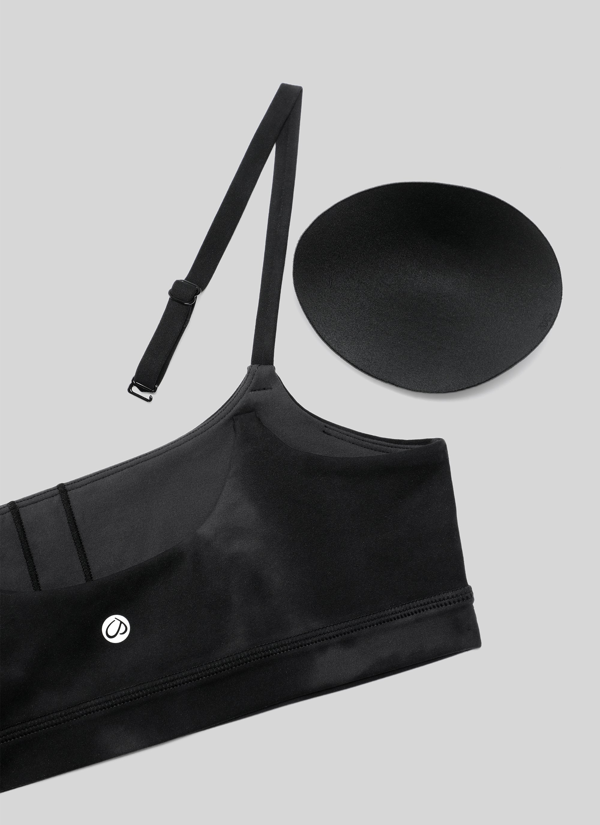 CRZ YOGA Wanita Butterluxe Bra Leher Senduk Tali Spageti Boleh Laras Bunga Pewarna Ikat Hitam