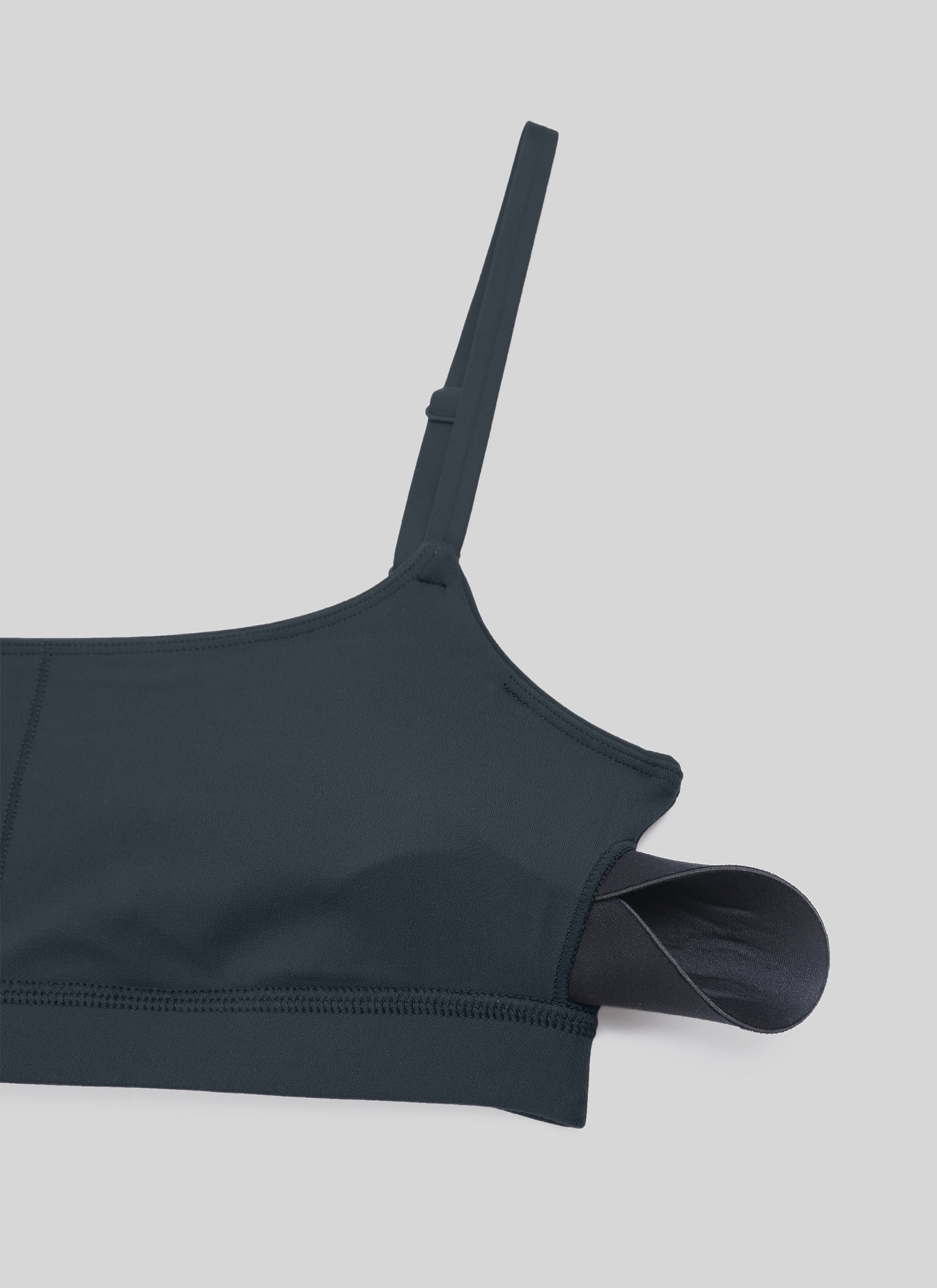 CRZ YOGA Wanita Butterluxe Bra Leher Senduk Tali Spageti Boleh Laras Warna Biru Sejati