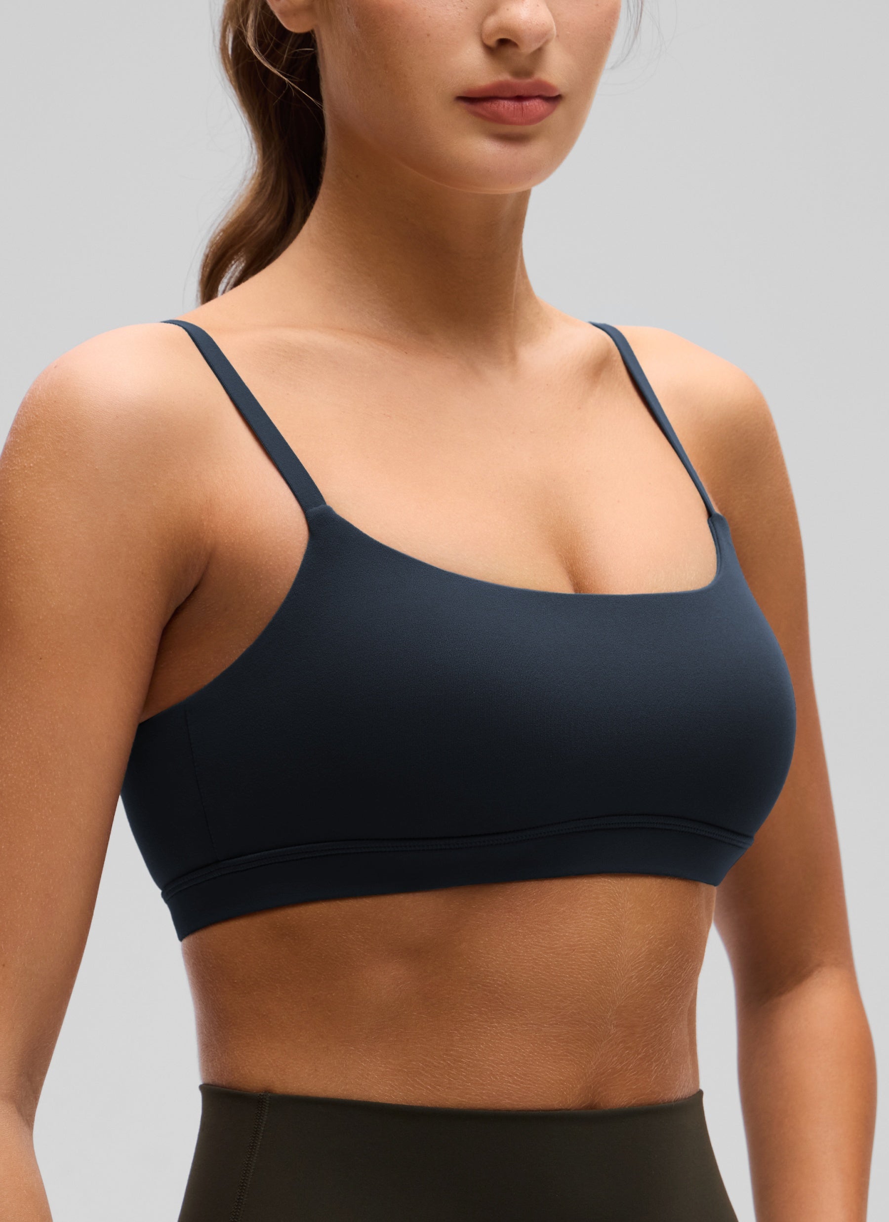 CRZ YOGA Wanita Butterluxe Bra Leher Senduk Tali Spageti Boleh Laras Warna Biru Sejati
