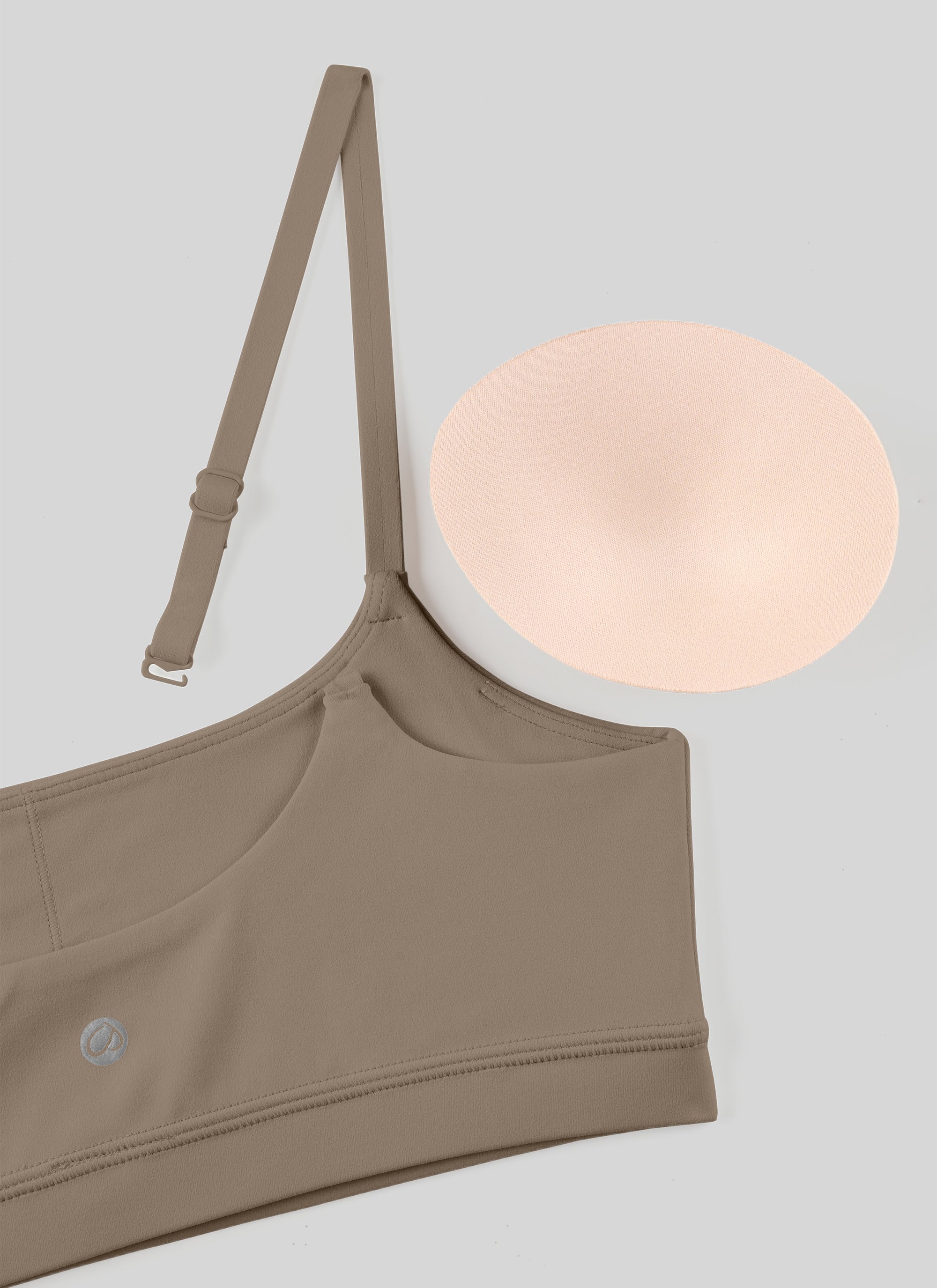 CRZ YOGA Wanita Butterluxe Bra Leher Senduk Tali Spageti Boleh Laras Kelabu Nomad