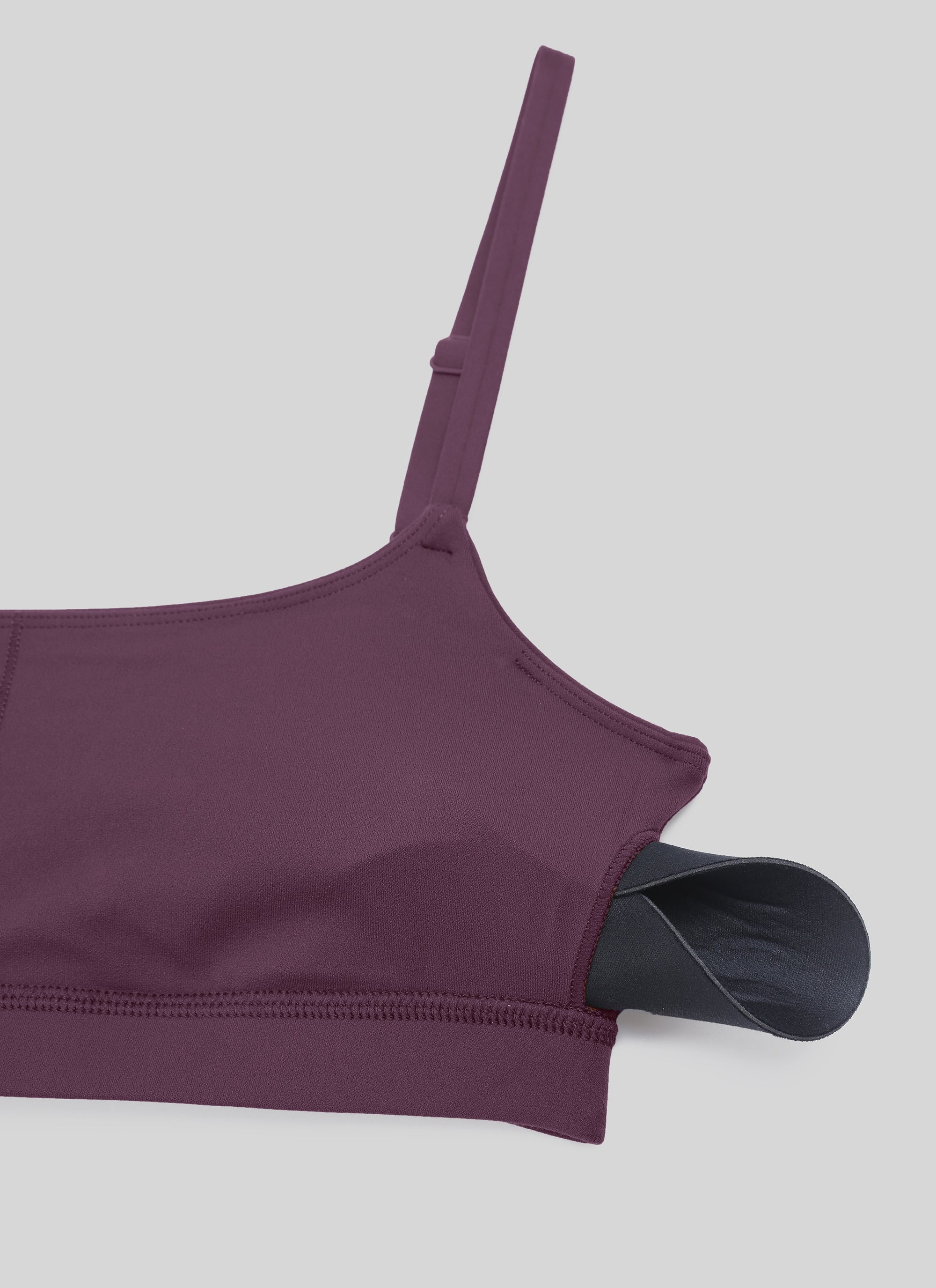 CRZ YOGA Wanita Butterluxe Bra Leher Senduk Tali Spageti Boleh Laras Grape Thistle Ungu
