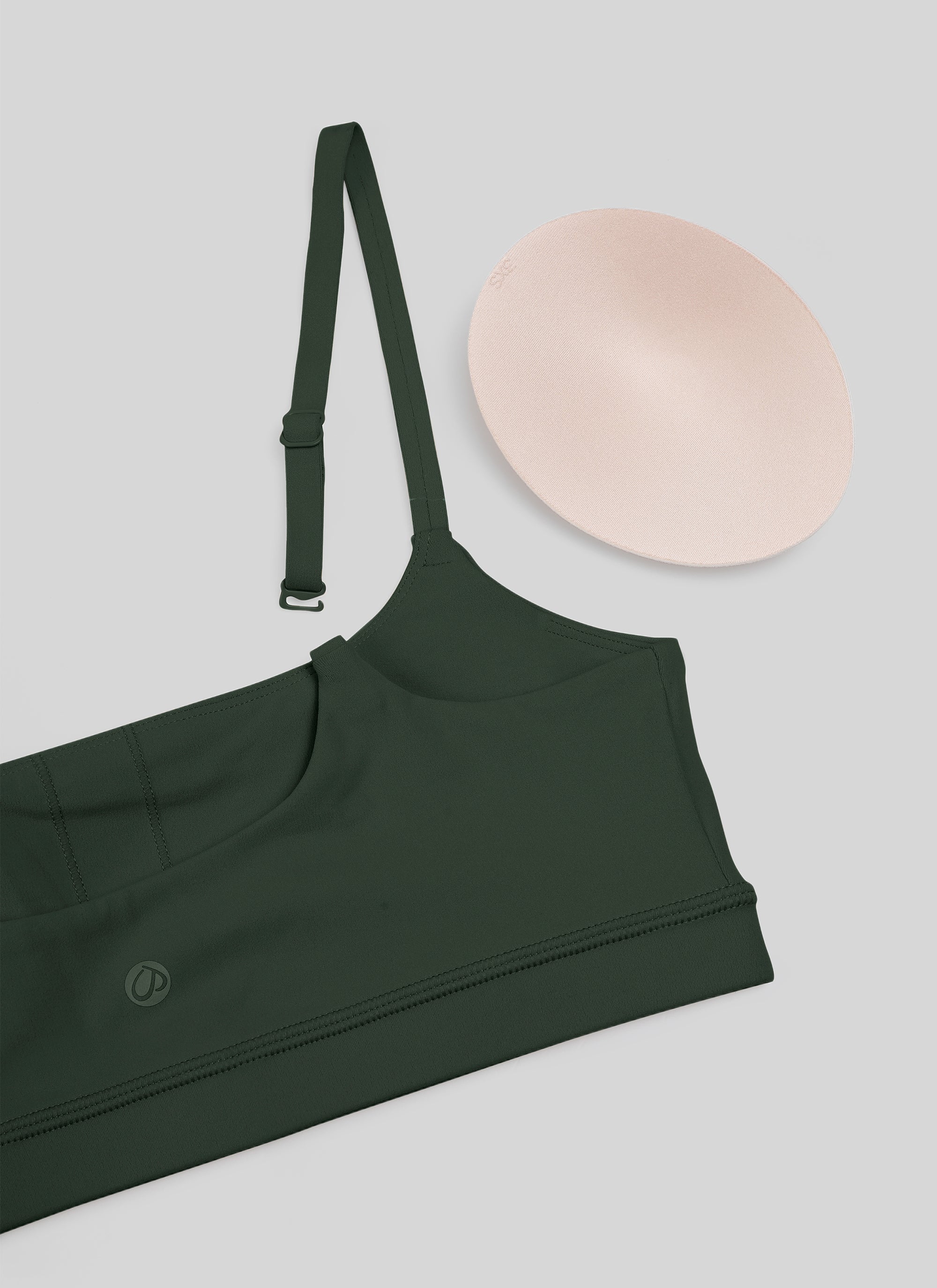 CRZ YOGA Wanita Butterluxe Bra Leher Senduk Tali Spageti Boleh Laras Hijau Legenda
