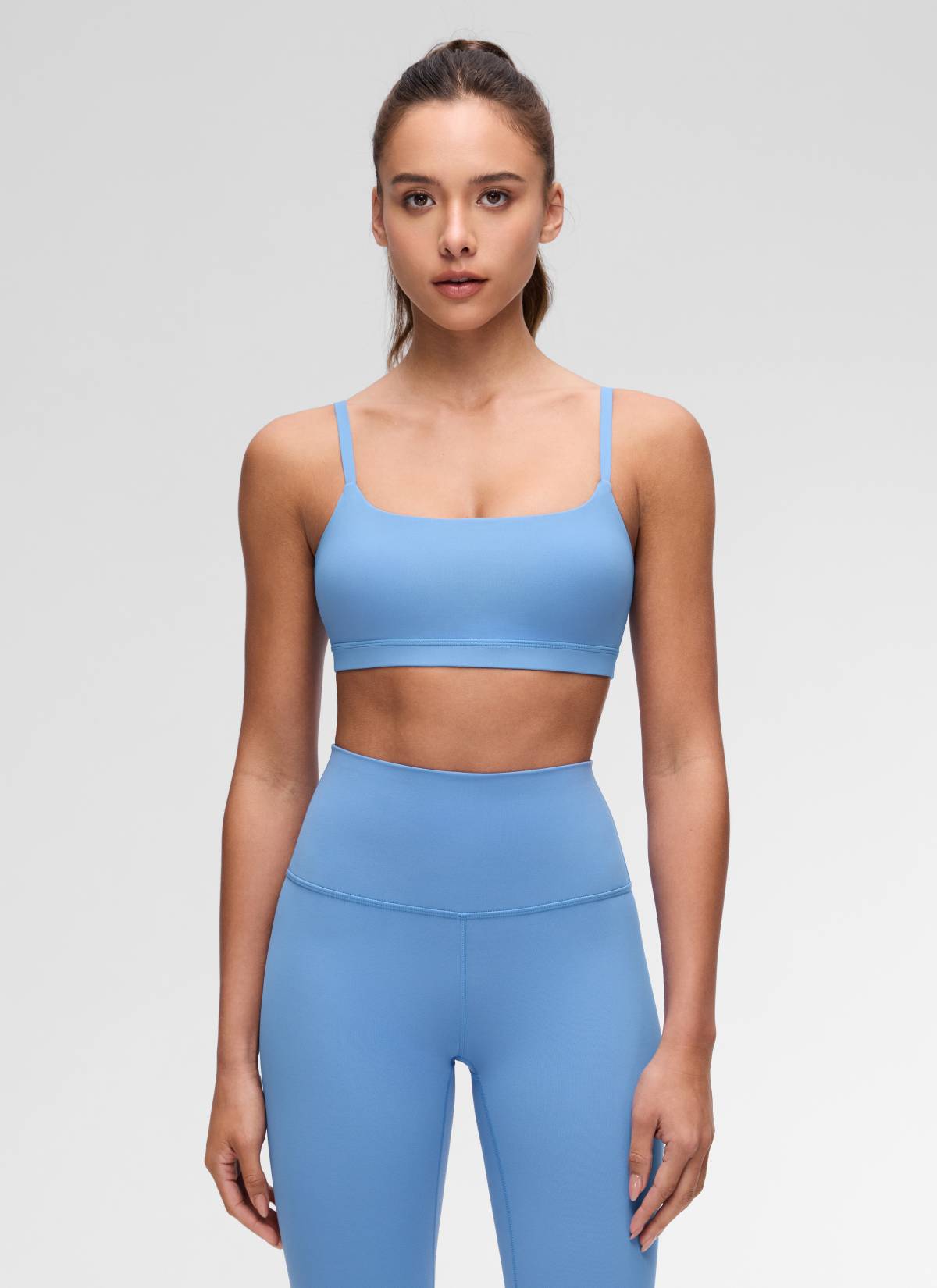 CRZ YOGA Wanita Butterluxe Bra Leher Senduk Tali Spageti Boleh Laras Biru Parti