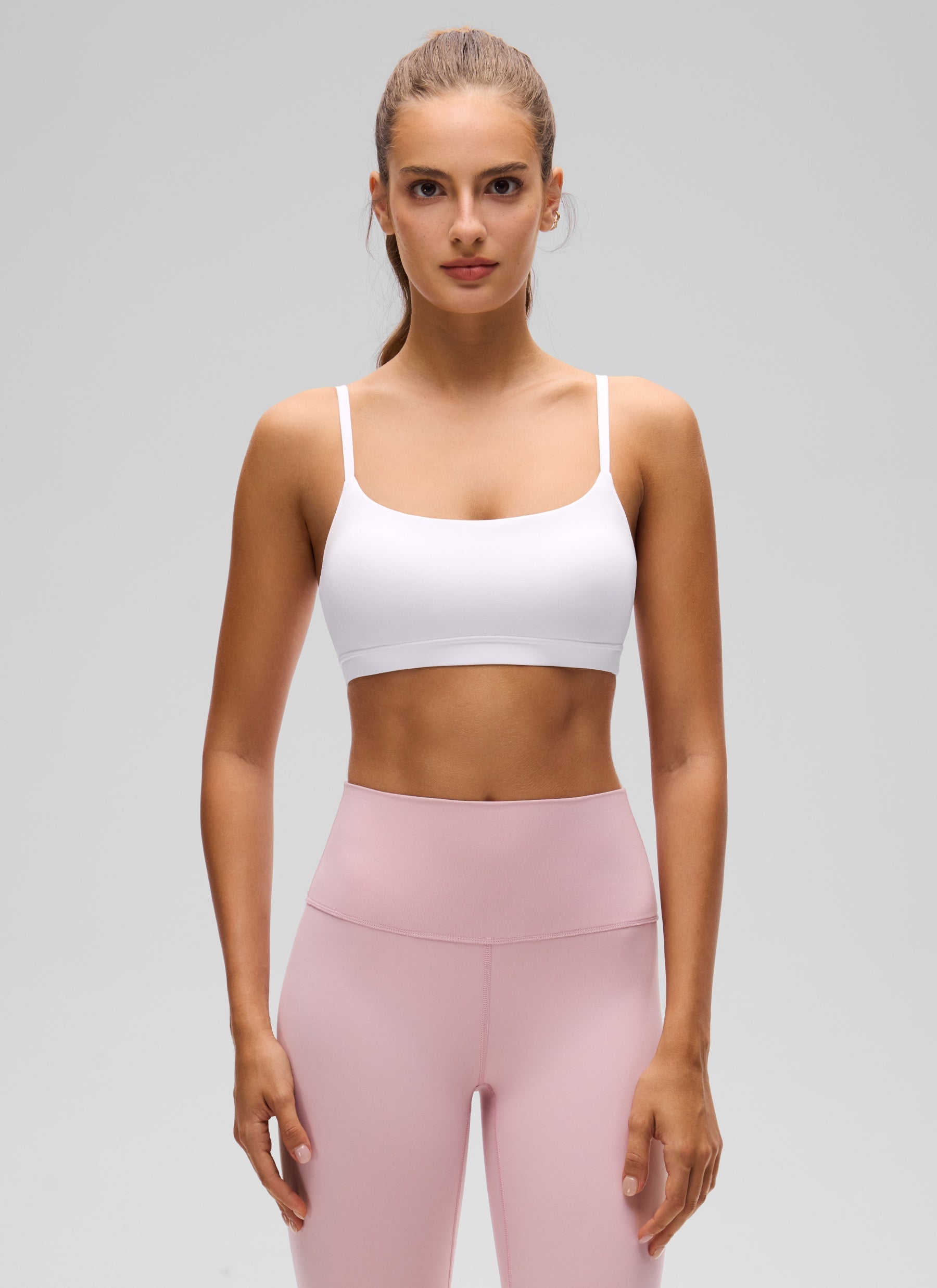 CRZ YOGA Wanita Butterluxe Bra Leher Senduk Tali Spageti Boleh Laras Putih