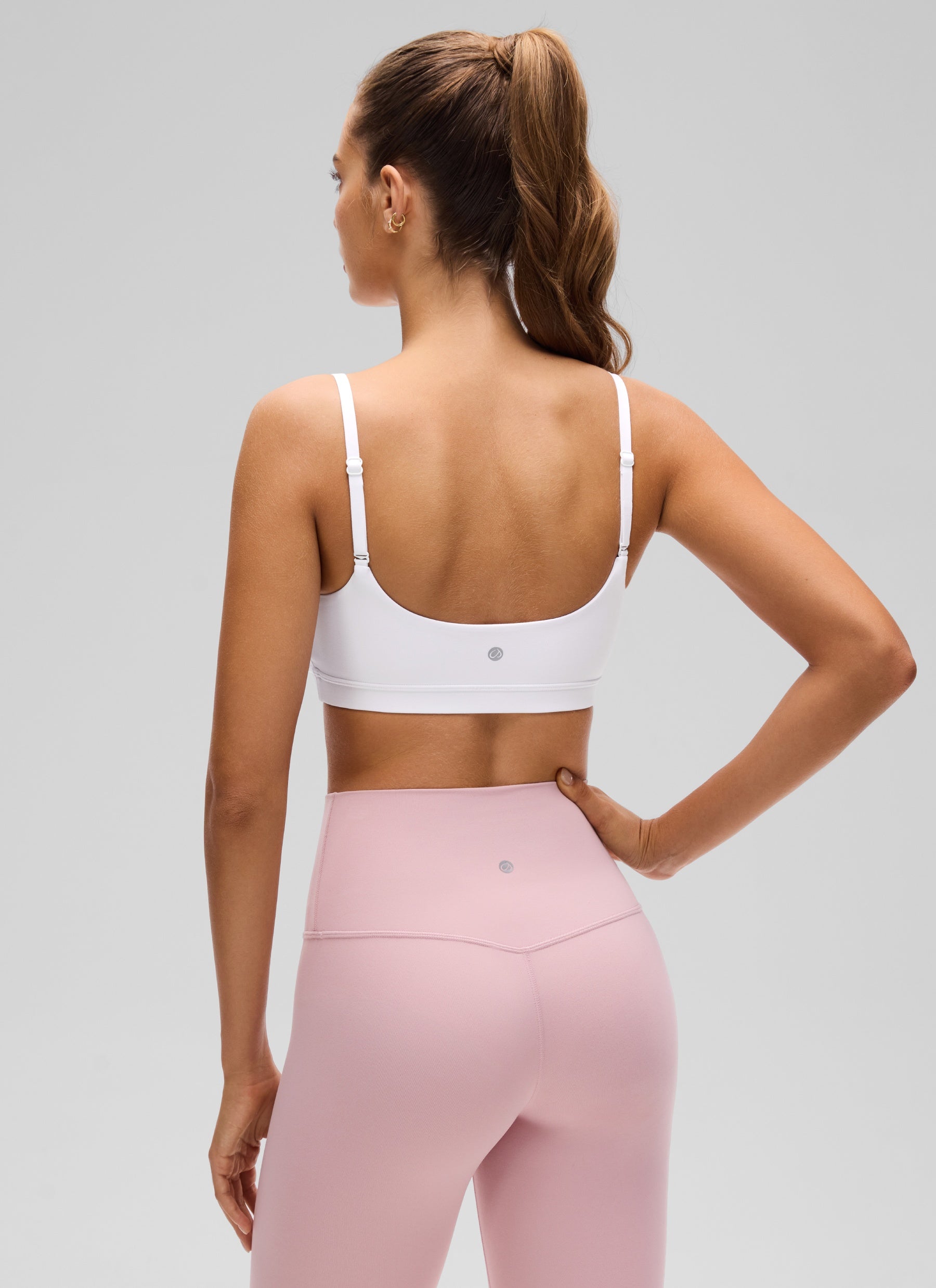 CRZ YOGA Wanita Butterluxe Bra Leher Senduk Tali Spageti Boleh Laras Putih
