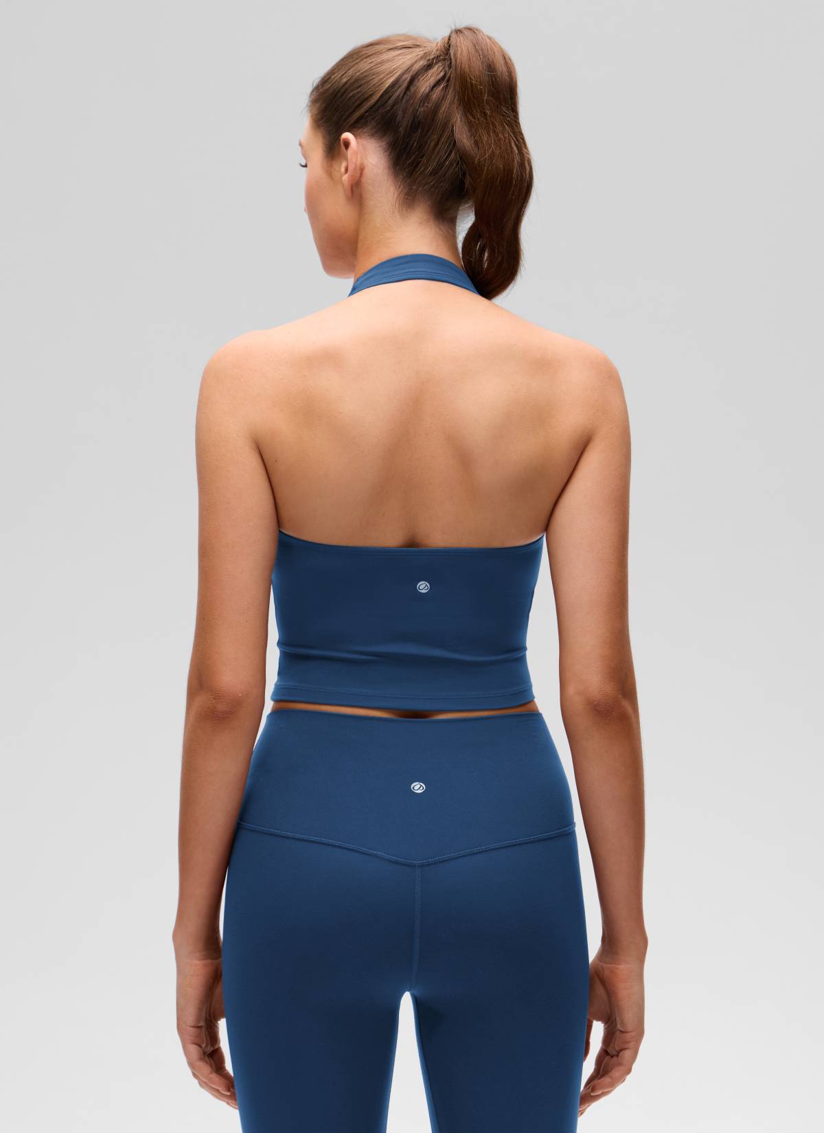CRZ YOGA Wanita Butterluxe Baju Tank Top Crop Bra Sukan Halter Longline Tentera Laut Perancis