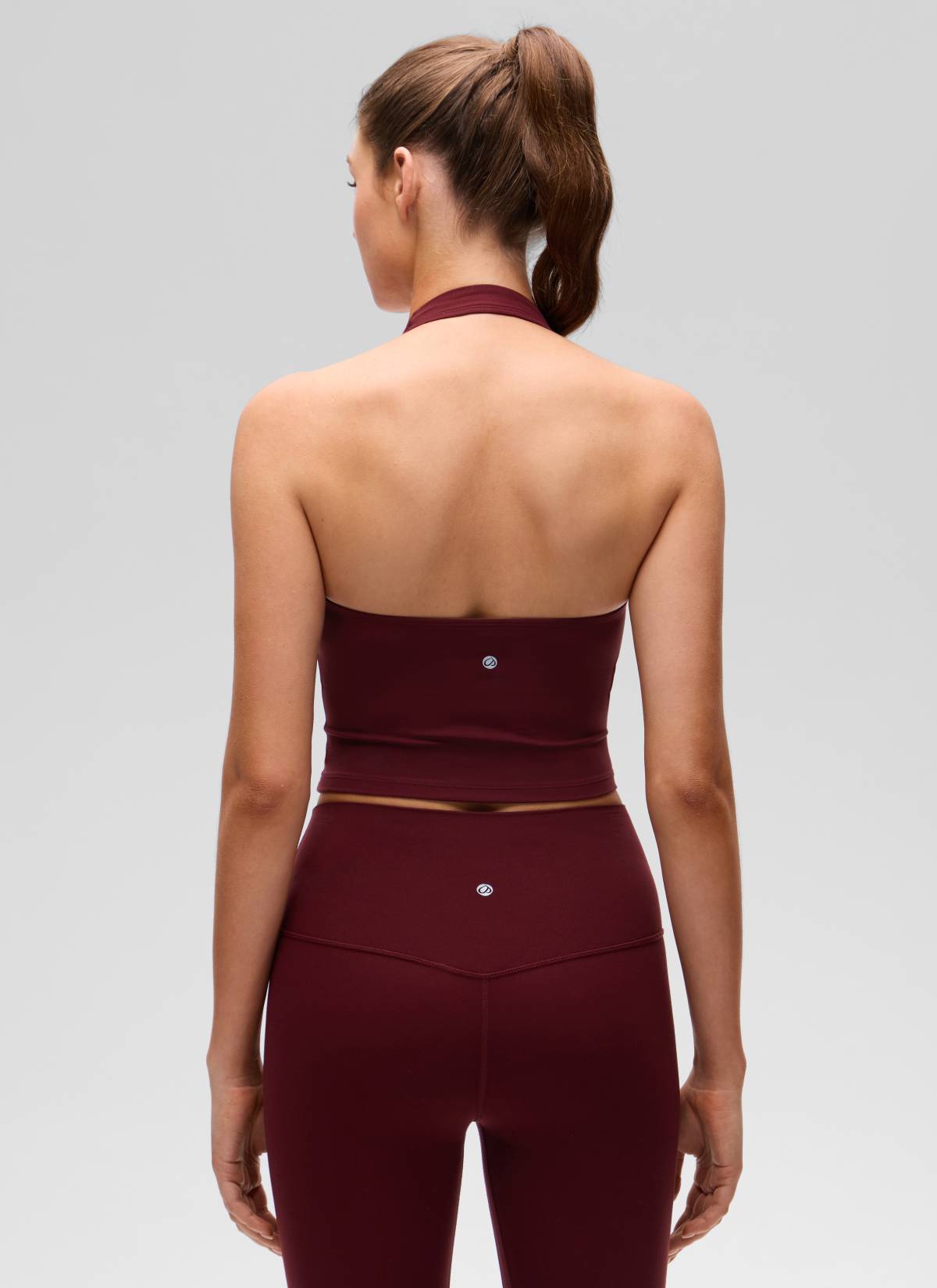CRZ YOGA Wanita Butterluxe Baju Tank Top Crop Bra Sukan Halter Longline Merah Merlot