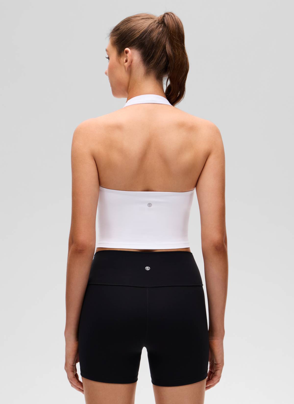CRZ YOGA Wanita Butterluxe Baju Tank Top Crop Bra Sukan Halter Longline Putih