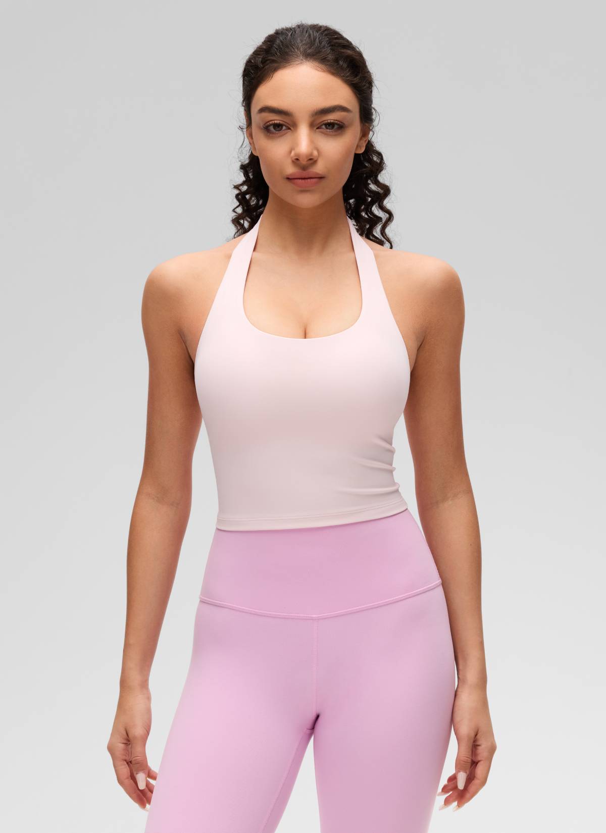 CRZ YOGA Wanita Butterluxe Baju Tank Top Crop Bra Sukan Halter Longline Strawberry Pink