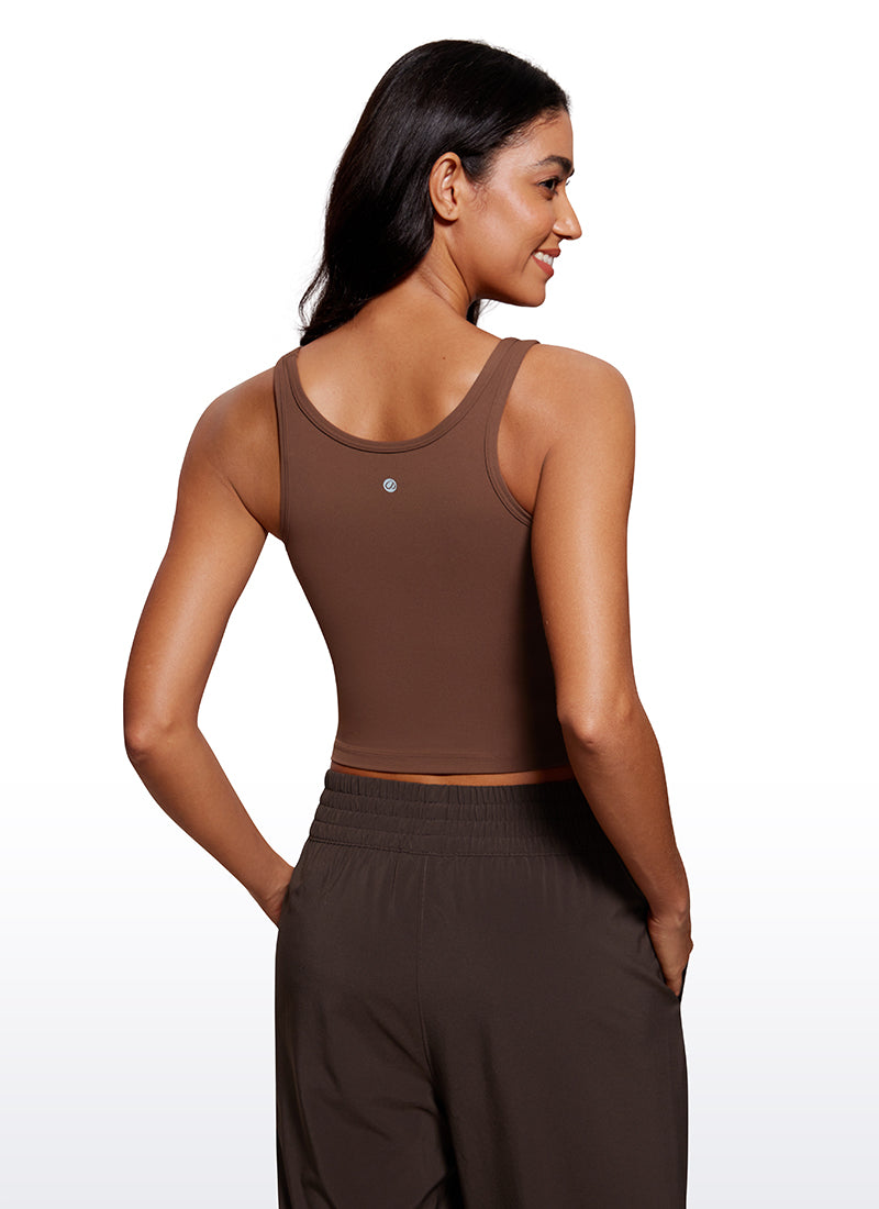 CRZ YOGA Tank Top Sesuai Ketat Yoga Butterluxe Wanita Belakang Racerback Coffee Brown