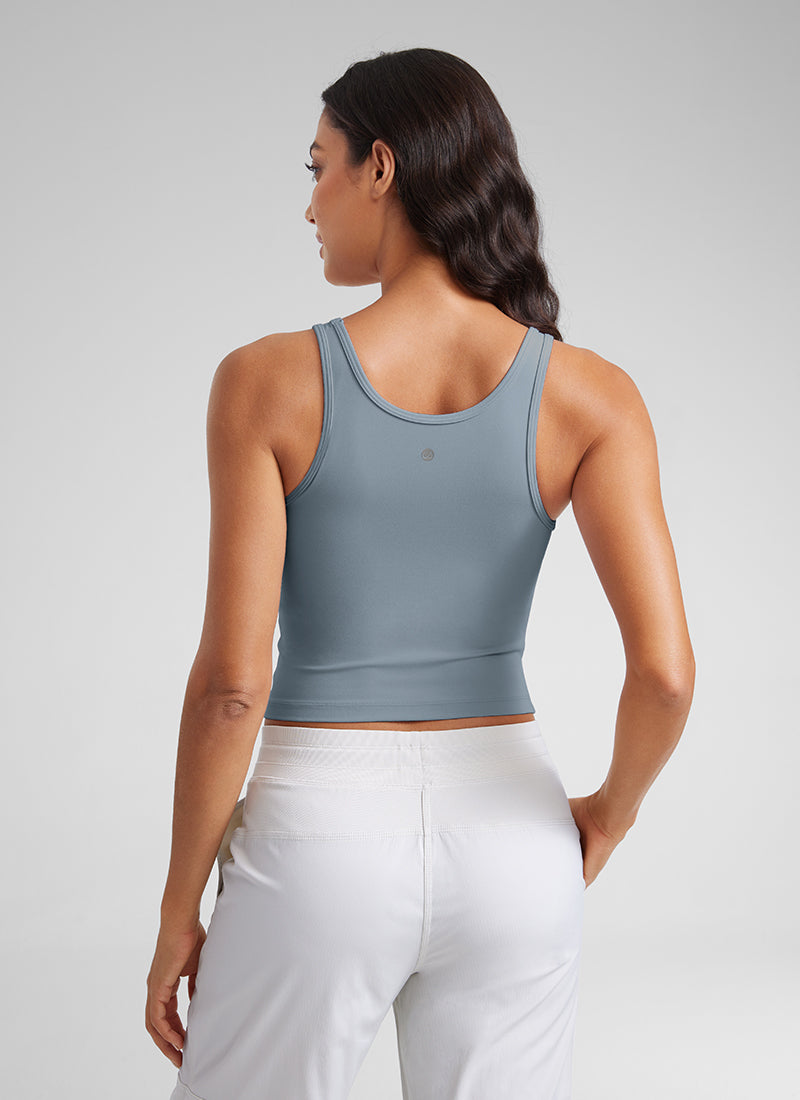 CRZ YOGA Yoga Wanita Butterluxe Baju Ketat Racerback Biru Belgium
