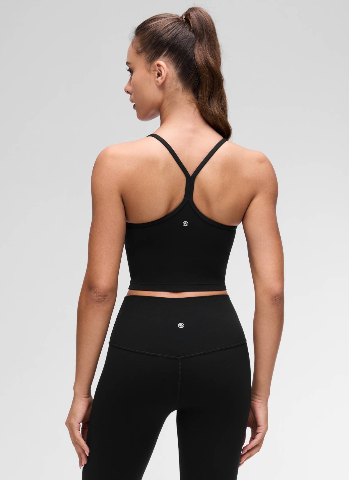 CRZ YOGA Wanita Butterluxe Bra Sukan Garis Panjang Y Belakang Tank Top Hitam