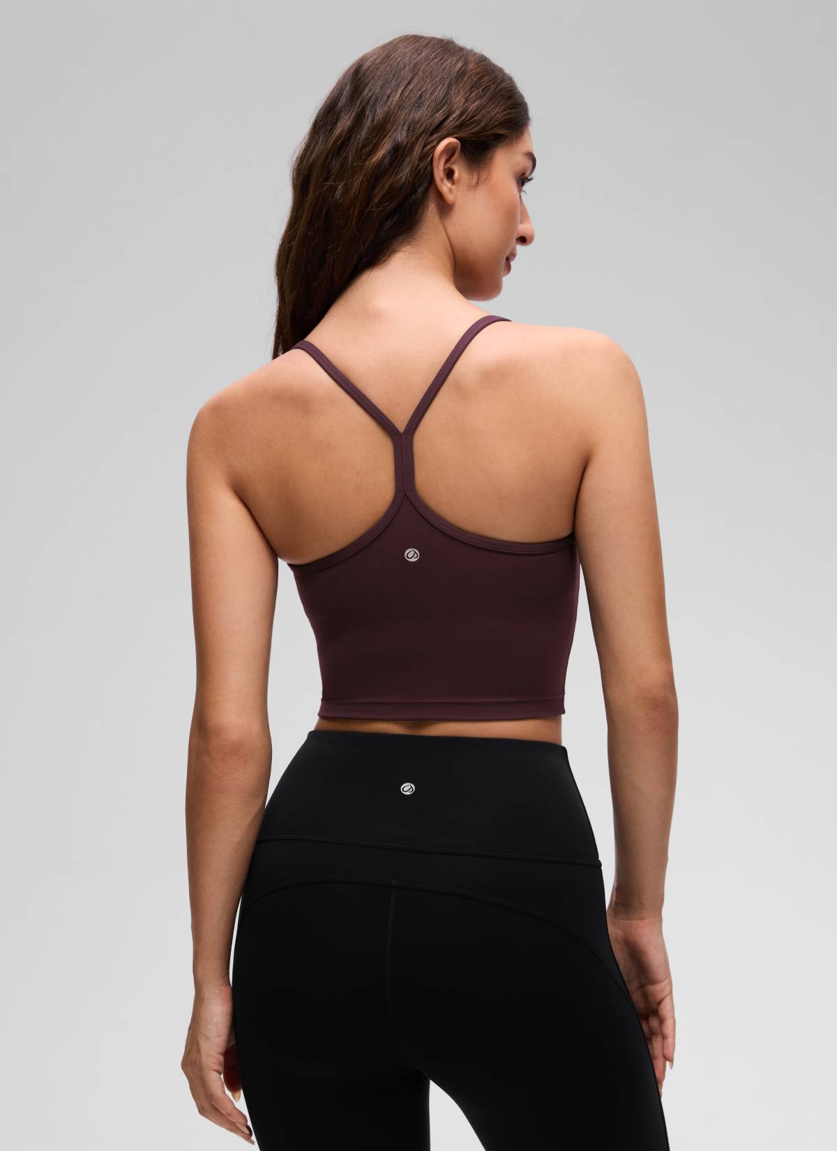 CRZ YOGA Wanita Butterluxe Bra Sukan Garis Panjang Belakang Y Tank Top Potongan Plum Masak