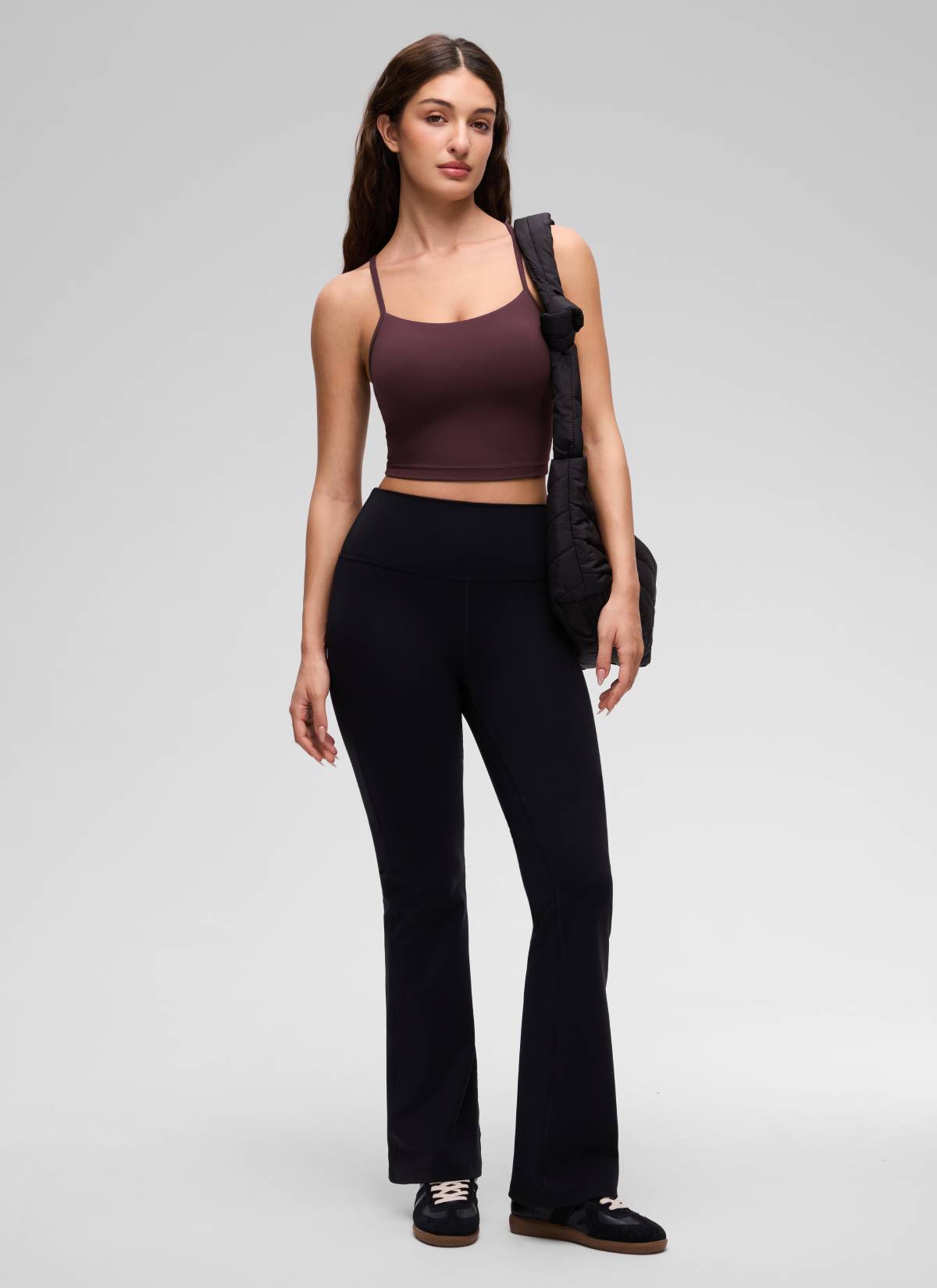 CRZ YOGA Wanita Butterluxe Bra Sukan Garis Panjang Belakang Y Tank Top Potongan Plum Masak