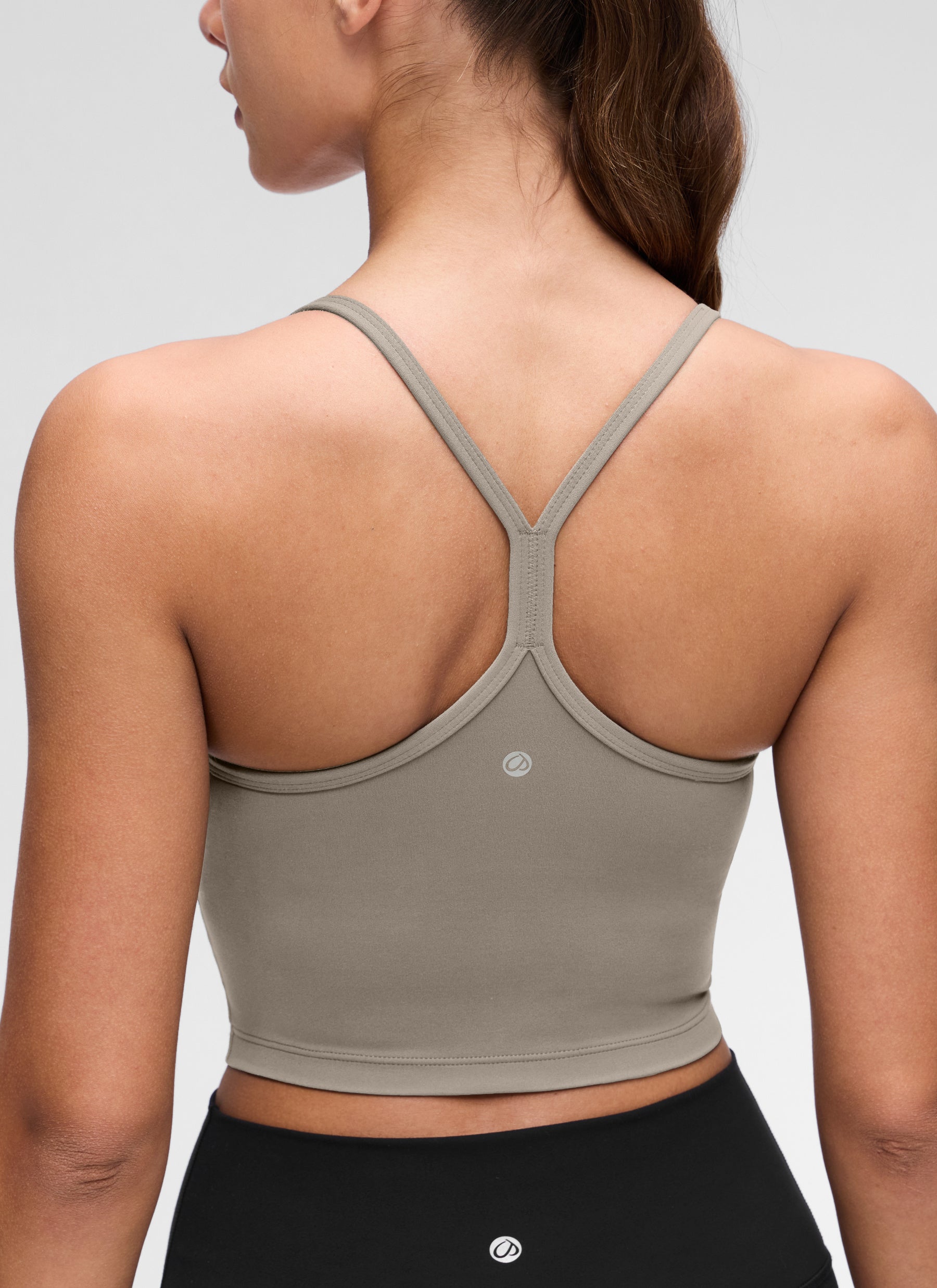 CRZ YOGA Wanita Butterluxe Bra Sukan Garis Panjang Belakang Y Tank Top Kelabu Abu Hangat