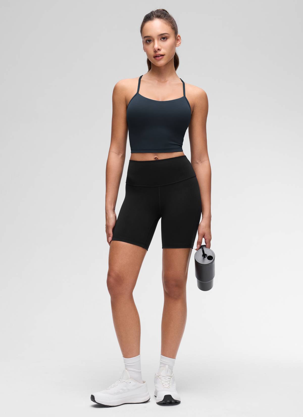 CRZ YOGA Wanita Butterluxe Bra Sukan Garis Panjang Y Belakang Tank Top True Navy