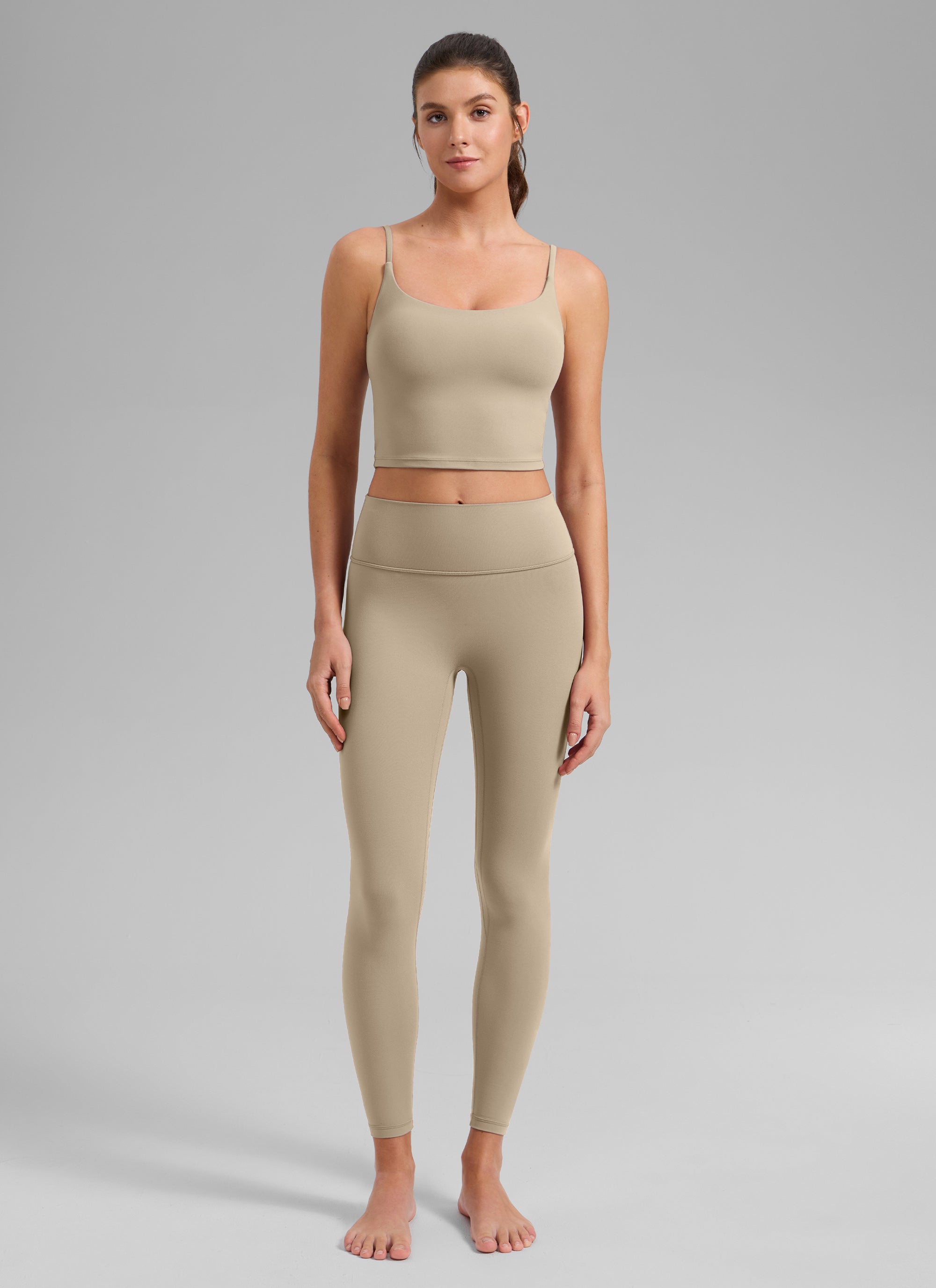 CRZ YOGA Wanita Butterlift Bra Sukan Yoga Tali Panjang Leher Scoop U Belakang Oak