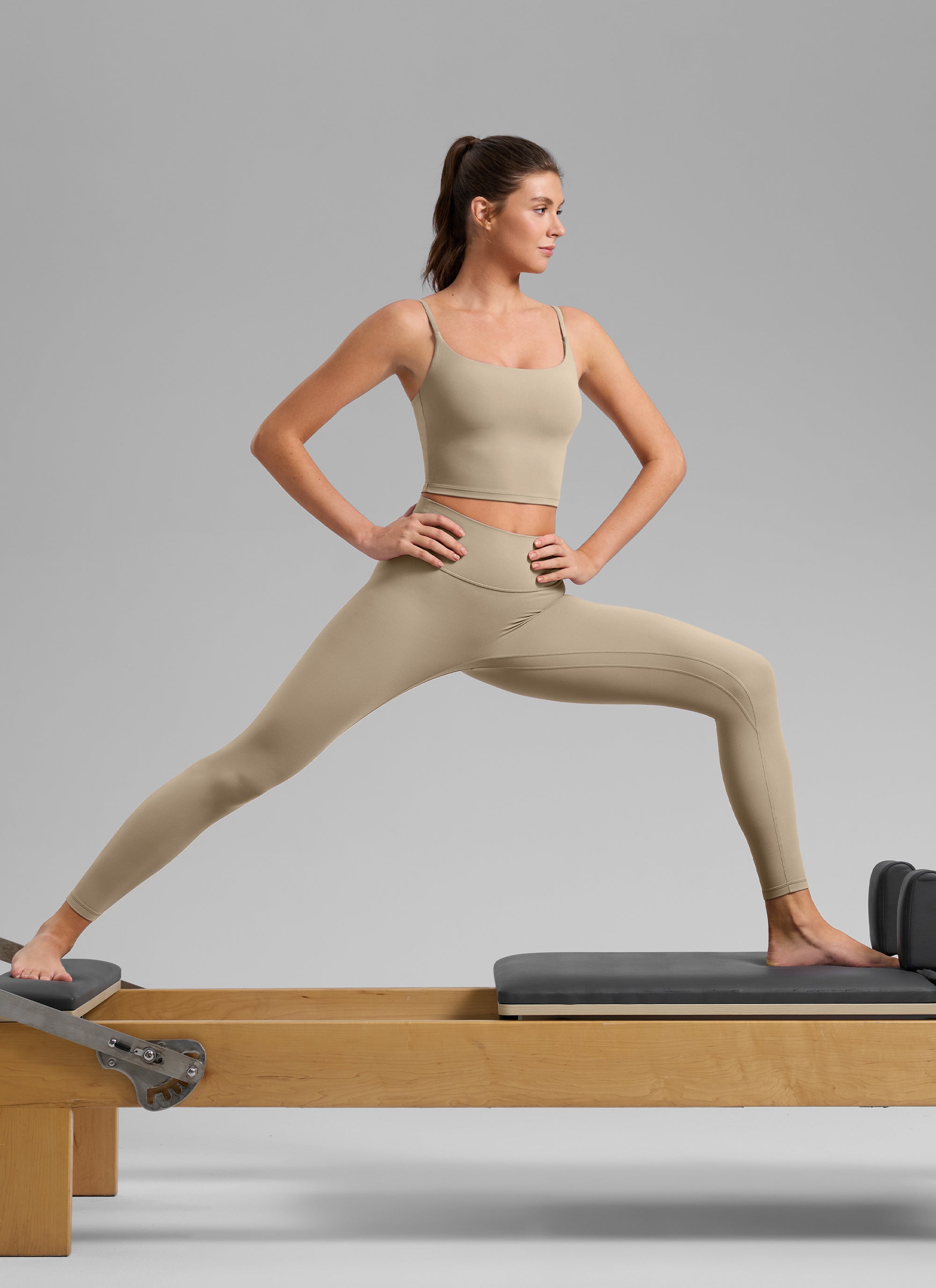CRZ YOGA Wanita Butterlift Bra Sukan Yoga Tali Panjang Leher Scoop U Belakang Oak