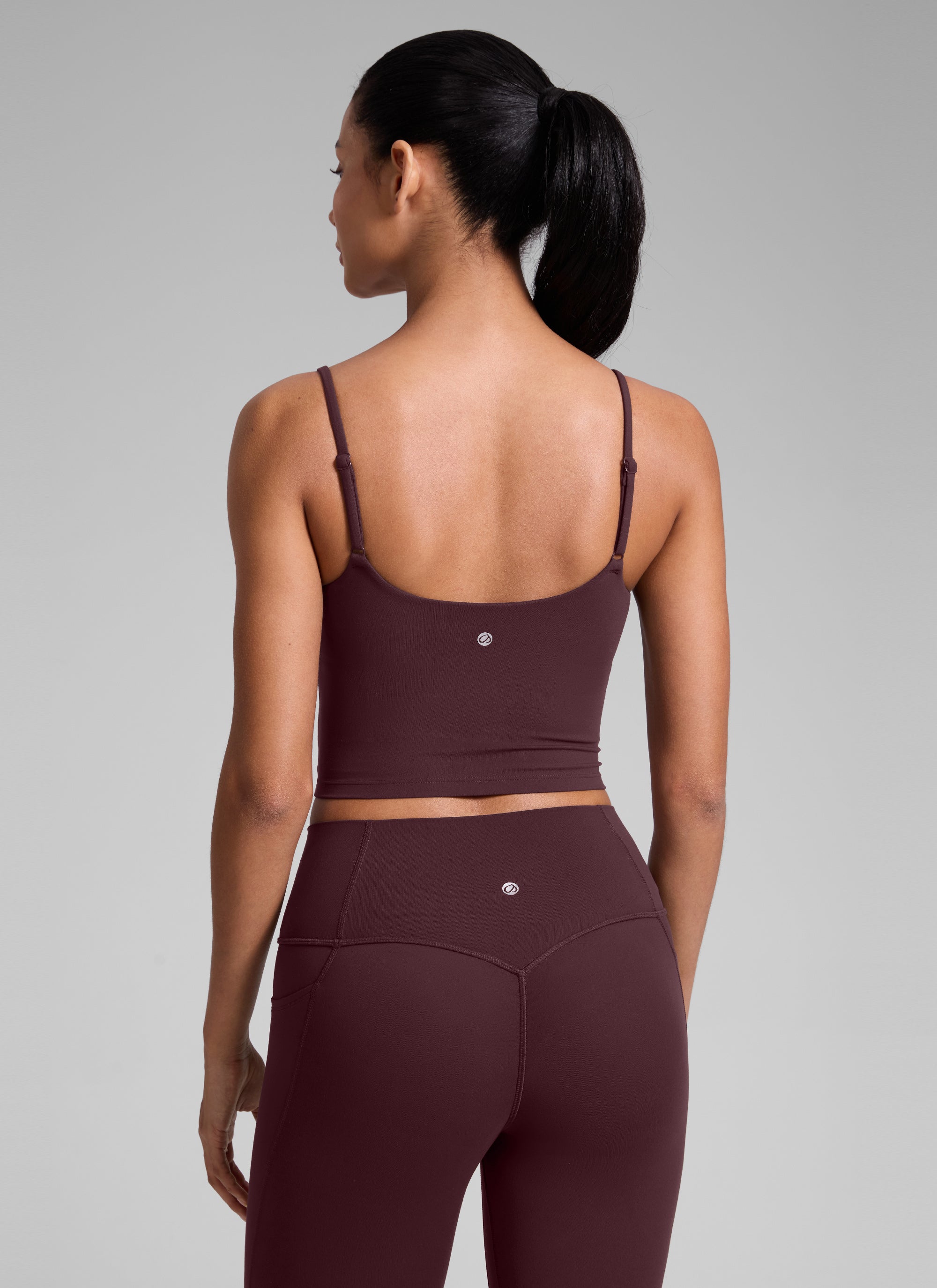 CRZ YOGA Wanita Butterlift Bra Sukan Yoga Garis Panjang Leher Scoop U Belakang Plum Masak