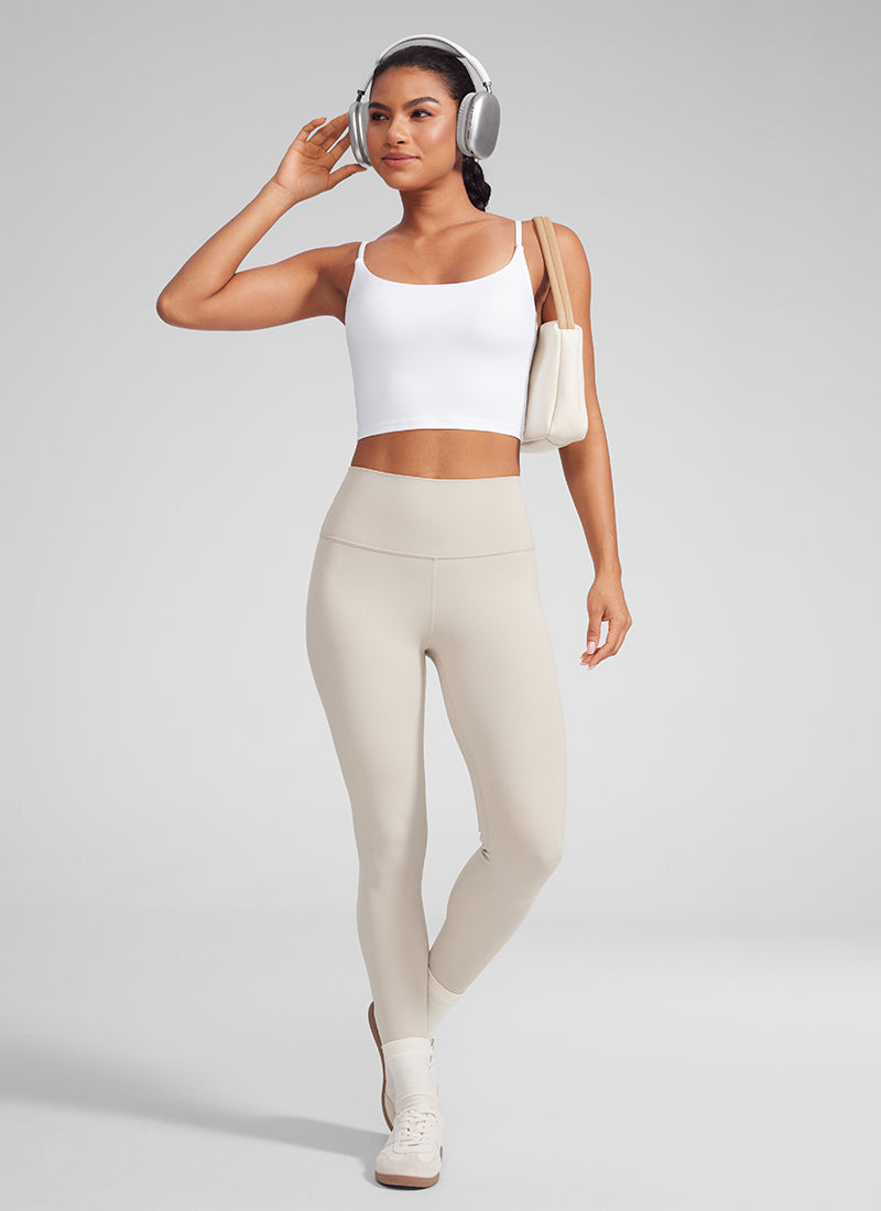 CRZ YOGA Wanita Butterlift Bra Sukan Yoga Tali Panjang Leher Scoop U Belakang Putih