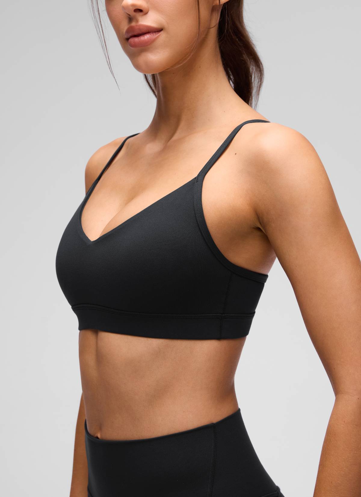 CRZ YOGA Butterluxe Bra Sukan Yoga Berlapik Leher V Wanita Hitam