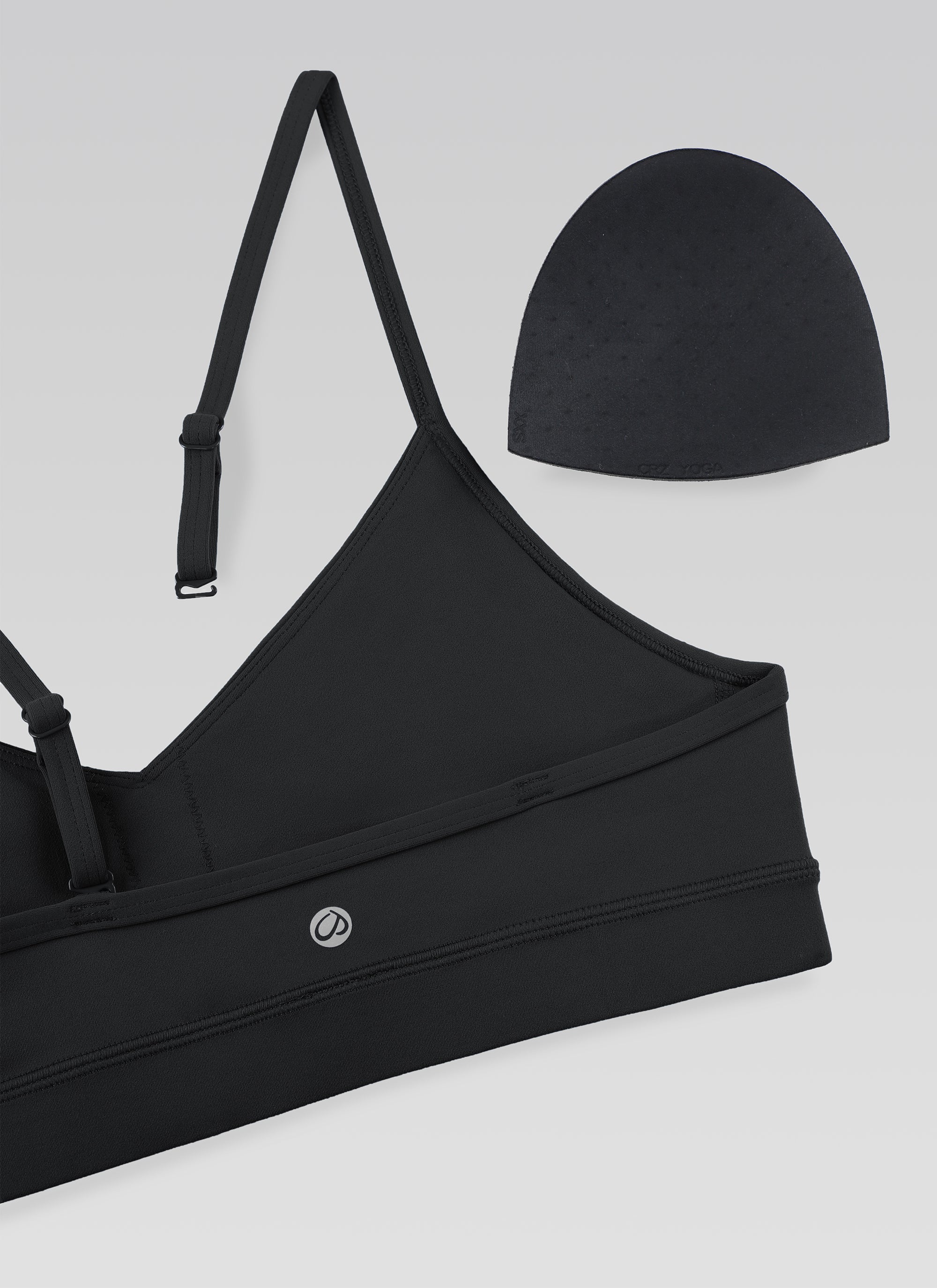 CRZ YOGA Butterluxe Bra Sukan Yoga Berlapik Leher V Wanita Hitam