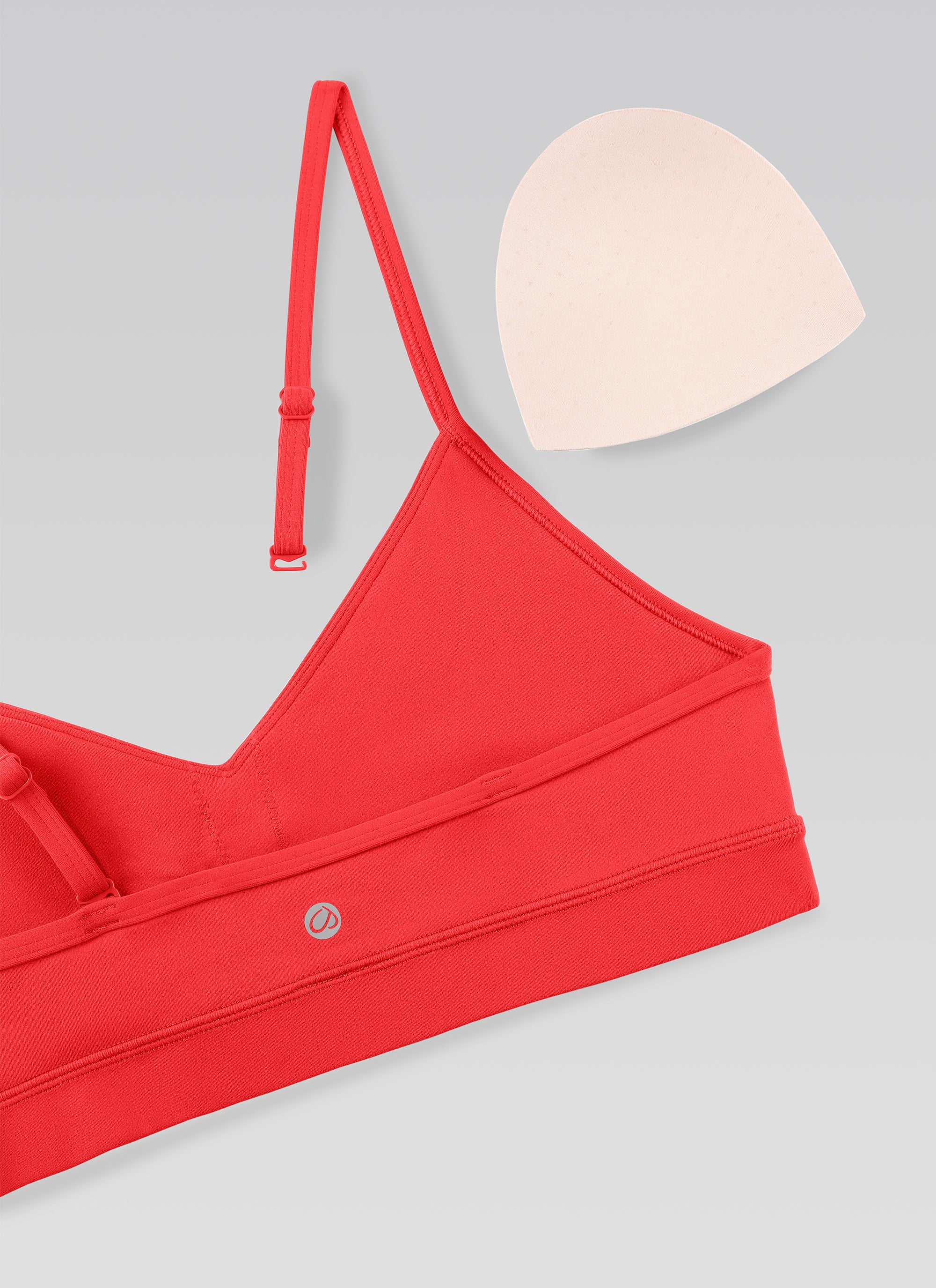 CRZ YOGA Butterluxe Bra Sukan Yoga Berlapik Leher V Wanita Merah Tua