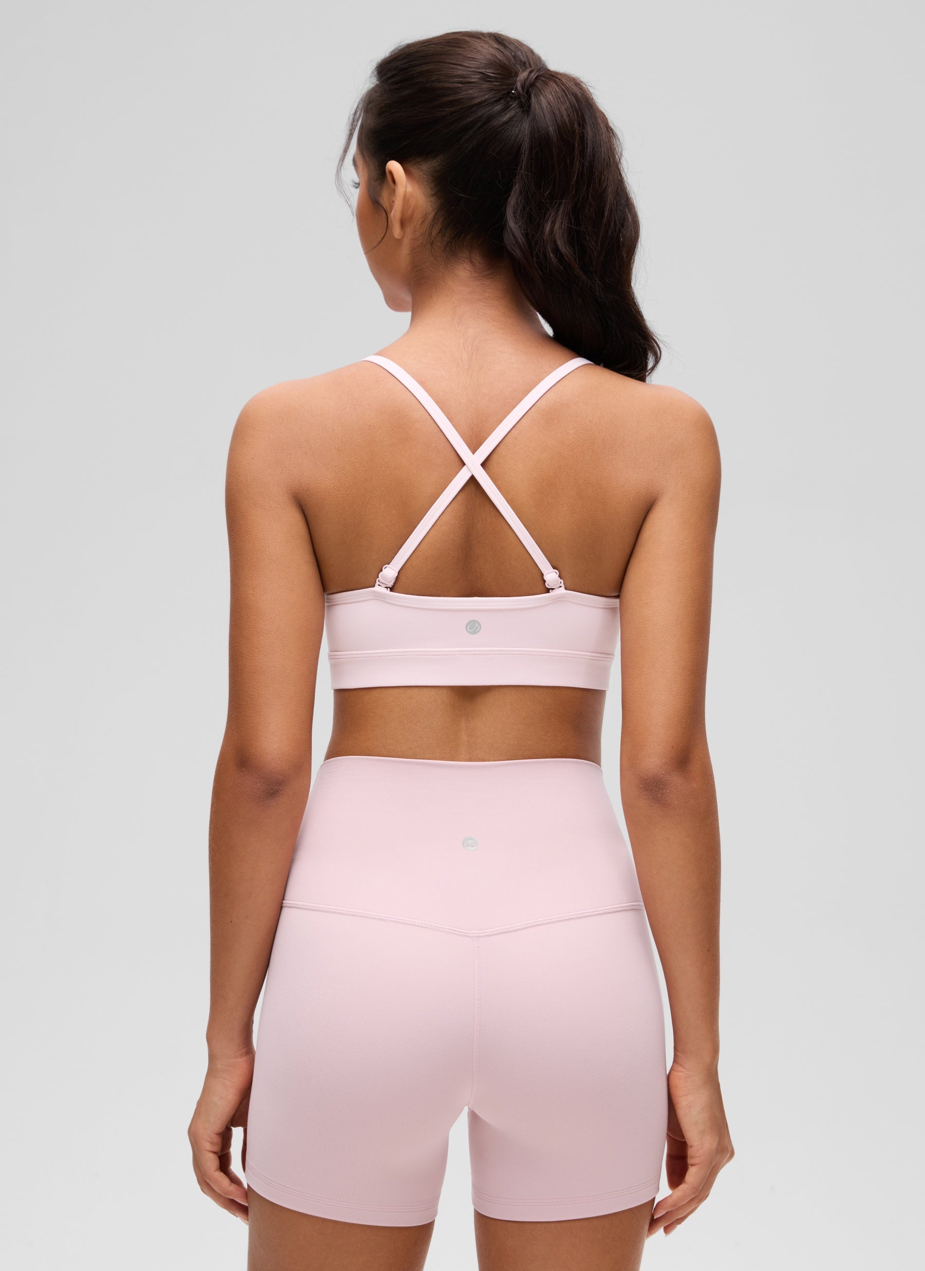 CRZ YOGA Butterluxe Bra Sukan Yoga Berlapik Leher V Wanita Strawberi Merah Jambu