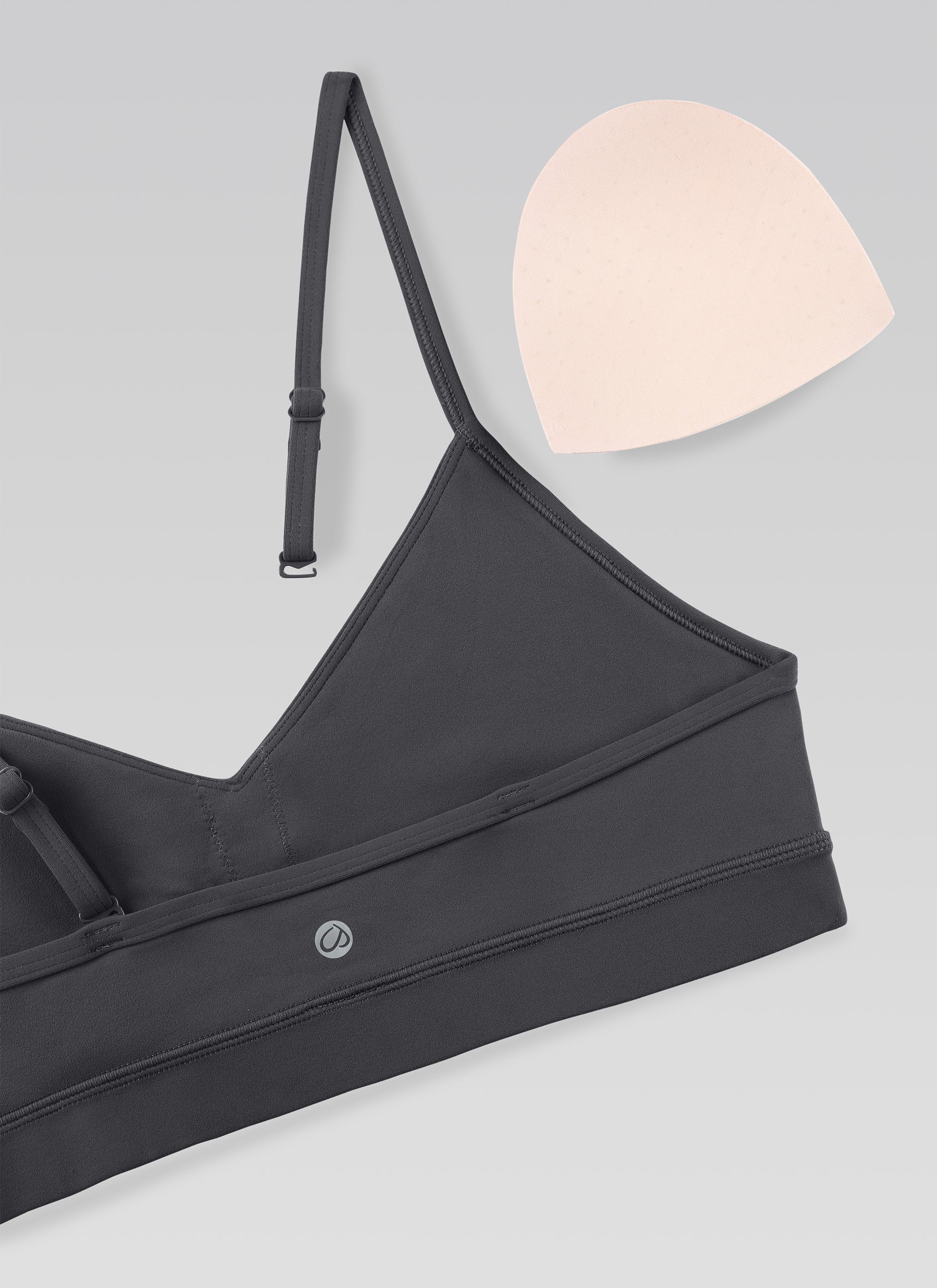 CRZ YOGA Butterluxe Bra Sukan Yoga Berlapik Leher V Wanita Kelabu Misterius