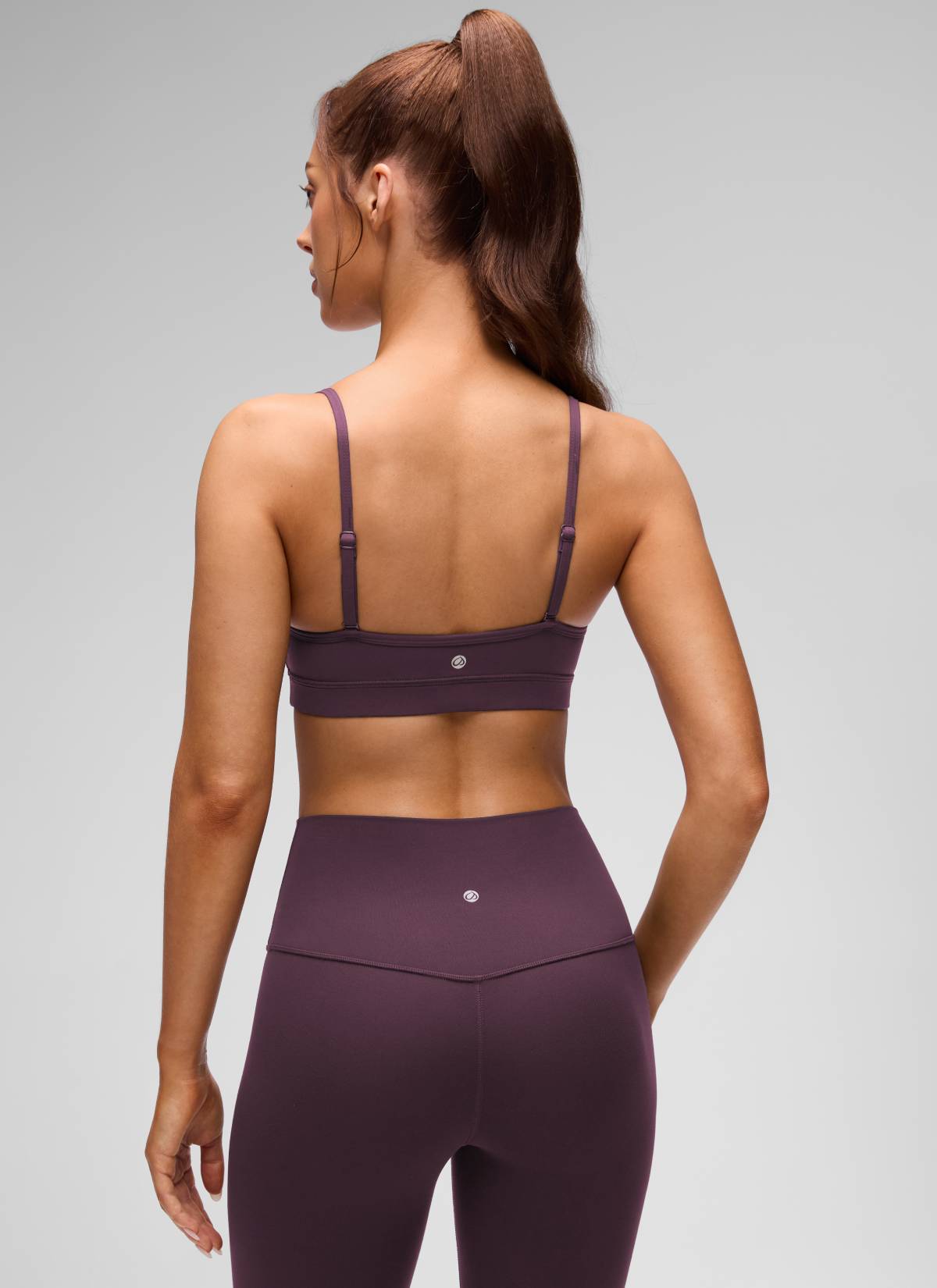 CRZ YOGA Butterluxe Bra Sukan Yoga Berlapik Leher V Wanita Grape Thistle Ungu
