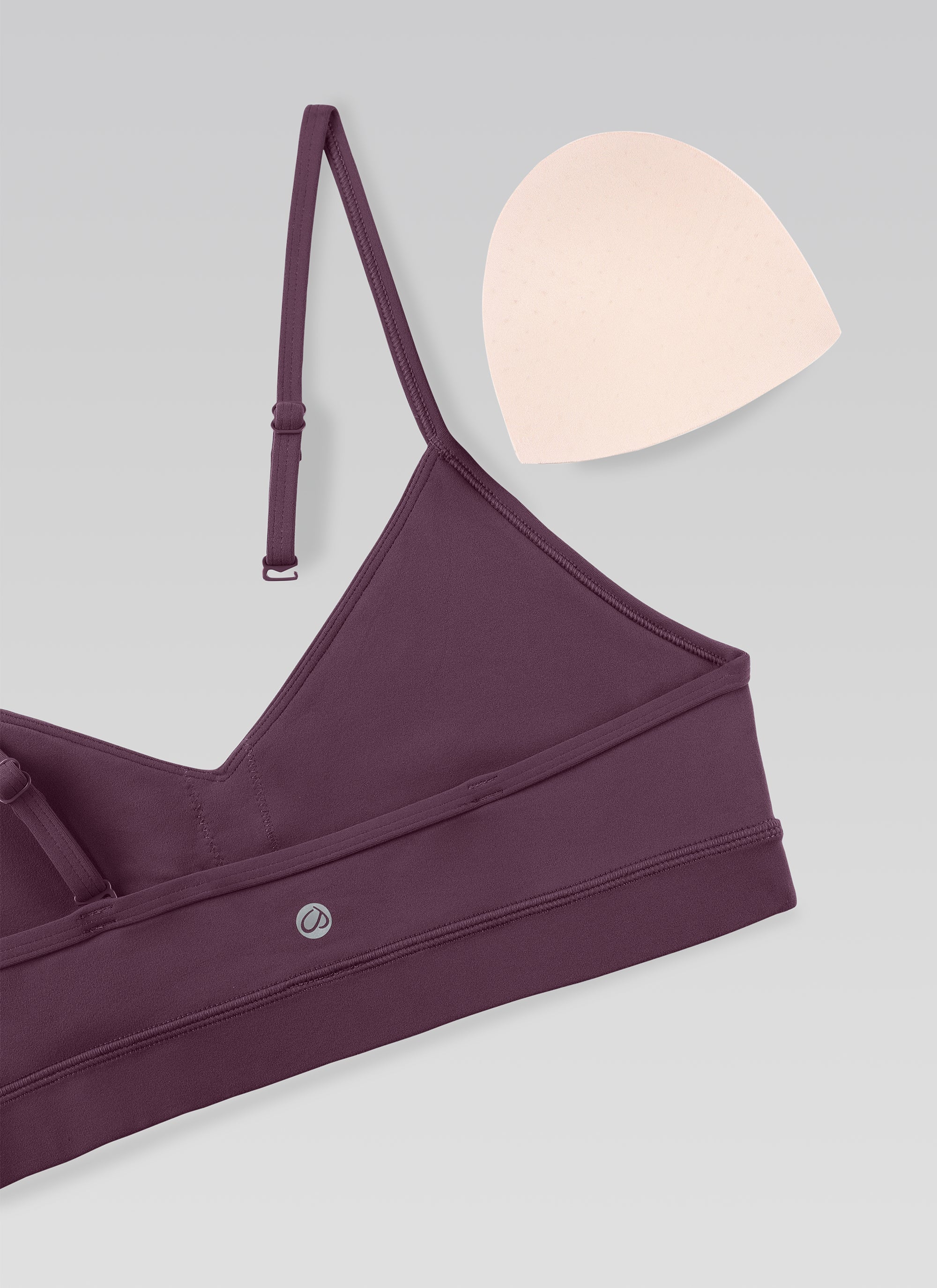 CRZ YOGA Butterluxe Bra Sukan Yoga Berlapik Leher V Wanita Grape Thistle Ungu