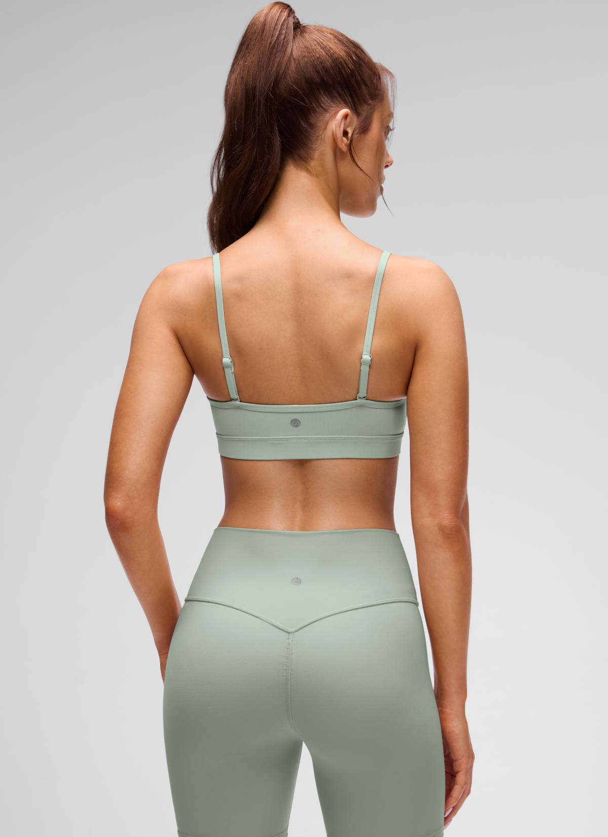 CRZ YOGA Butterluxe Bra Sukan Berlapik Yoga Kamisol Leher V Wanita Green Palm Court