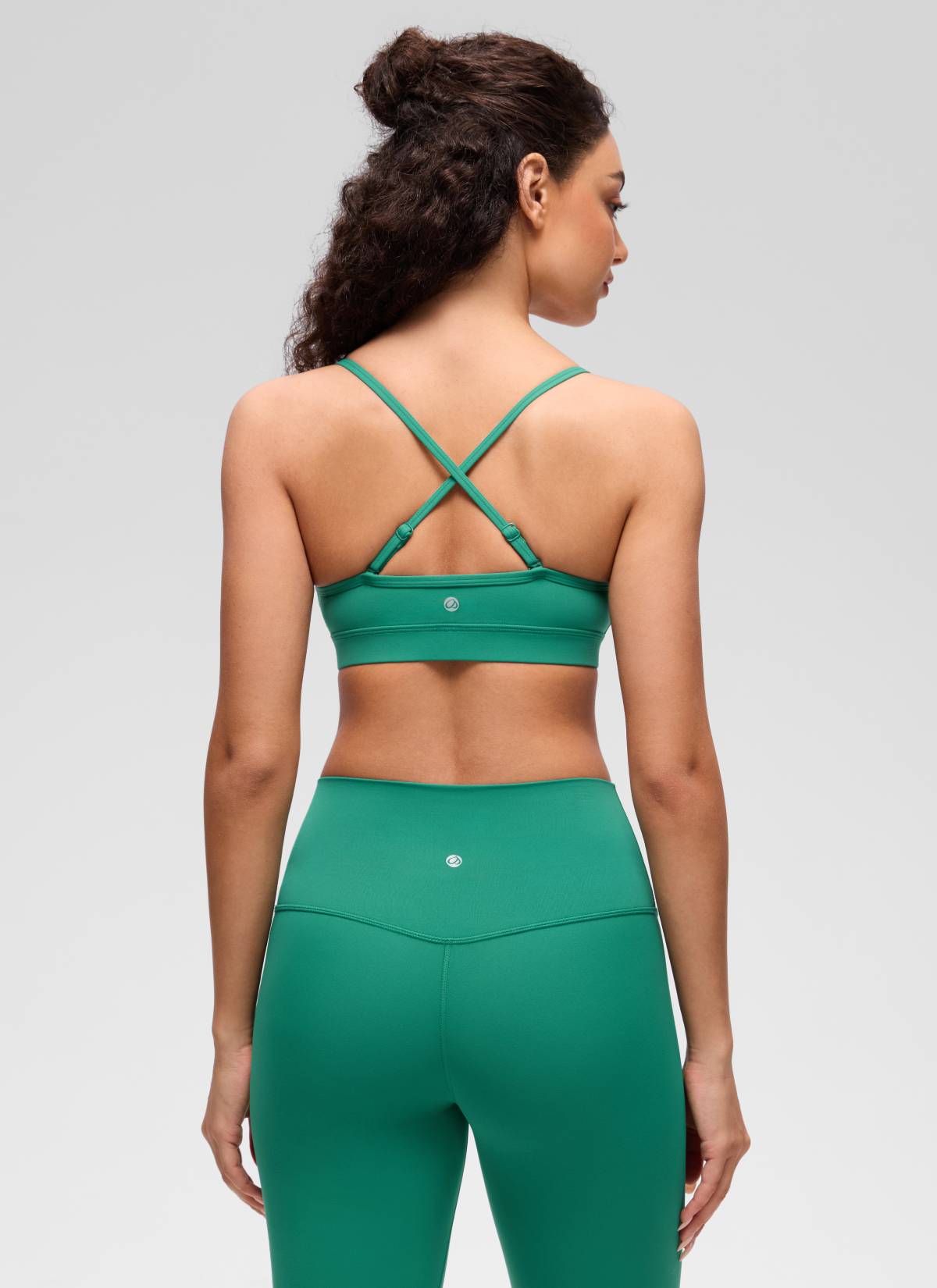 CRZ YOGA Butterluxe Bra Sukan Yoga Berlapik Leher V Wanita Hijau Cascadia