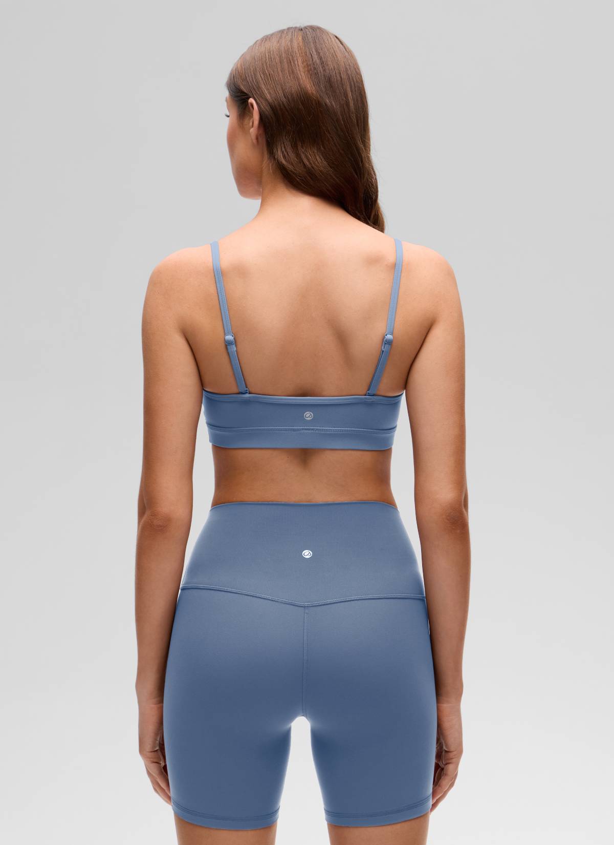 CRZ YOGA Butterluxe Bra Sukan Yoga Berlapik Leher V Wanita Denim Dibasuh